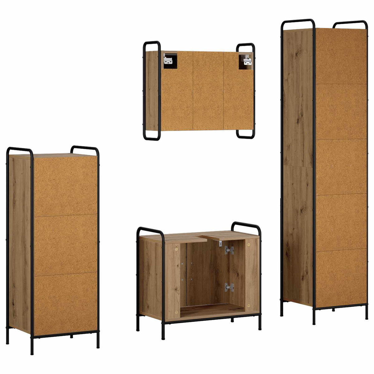 Set ormarića za kupaonicu 4 kom. Hrast artisan 40 x 36 x 181 cm