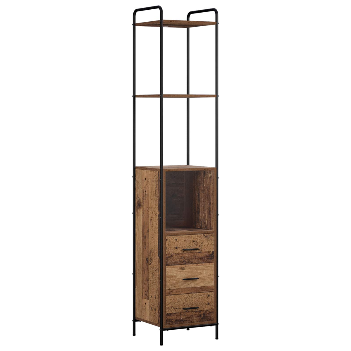 Set ormarića za kupaonicu 4 kom. Staro drvo 40 x 36 x 200,5 cm