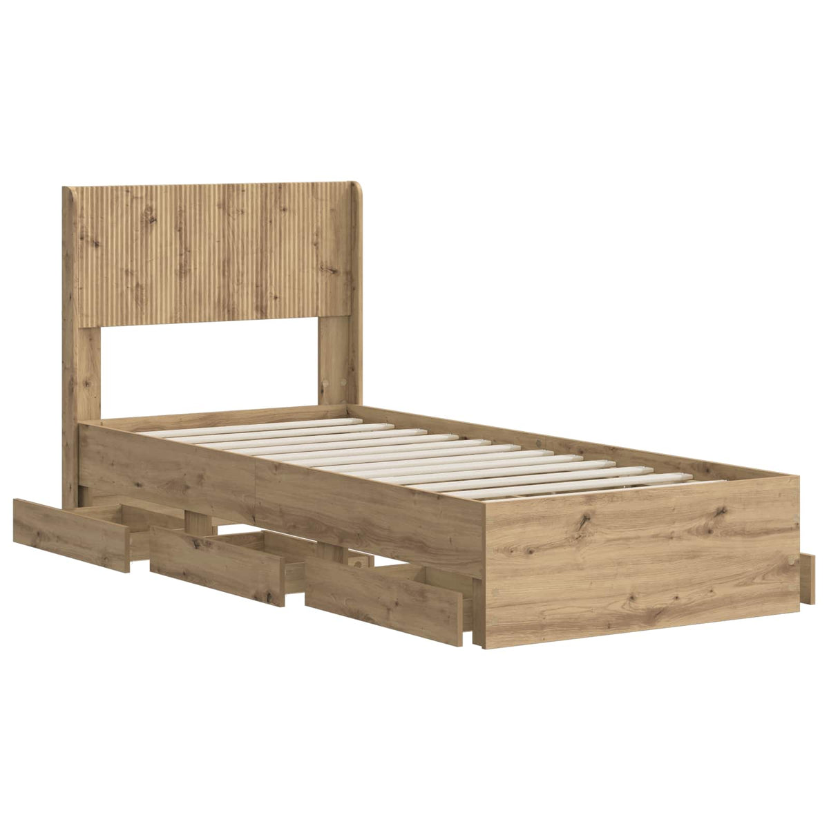 Krevetna konstrukcija s pohranom i uzglavljem Artisan Oak