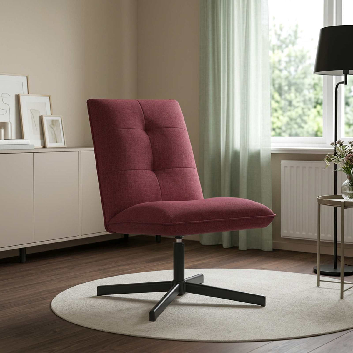 Okretna fotelja s tabureom Tkanina
