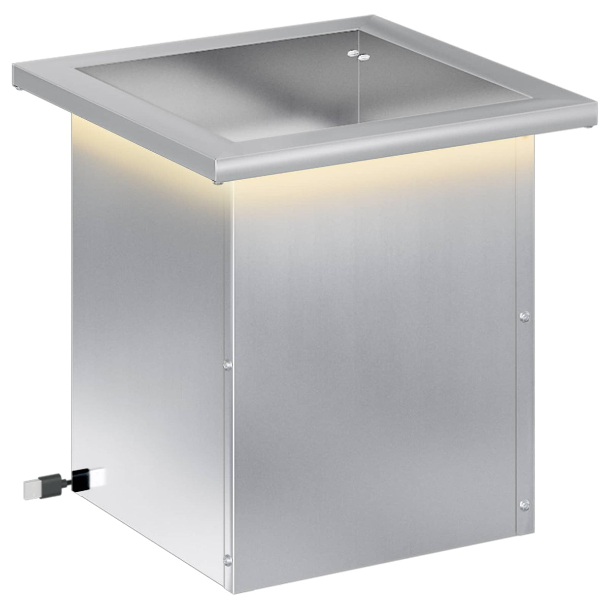 Vrtna posuda za sadnju s LED svjetlom Srebrna 30 x 30 x 30 cm