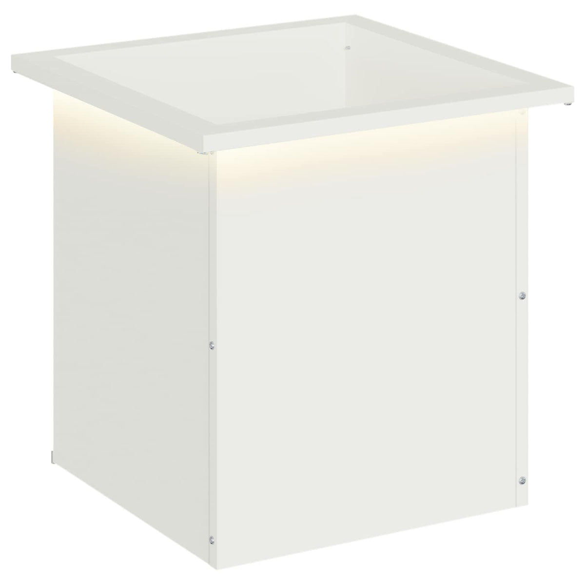 Vrtna posuda za sadnju s LED svjetlom Bijela 40 x 40 x 40 cm