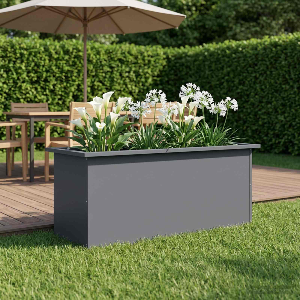 Vrtna posuda za sadnju s LED svjetlom Antracit 40 x 100 x 40 cm