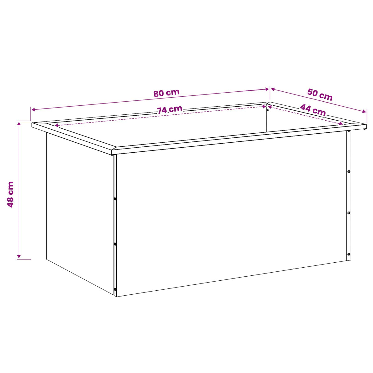 Vrtna posuda za sadnju s LED svjetlom Srebrna 50 x 80 x 48 cm