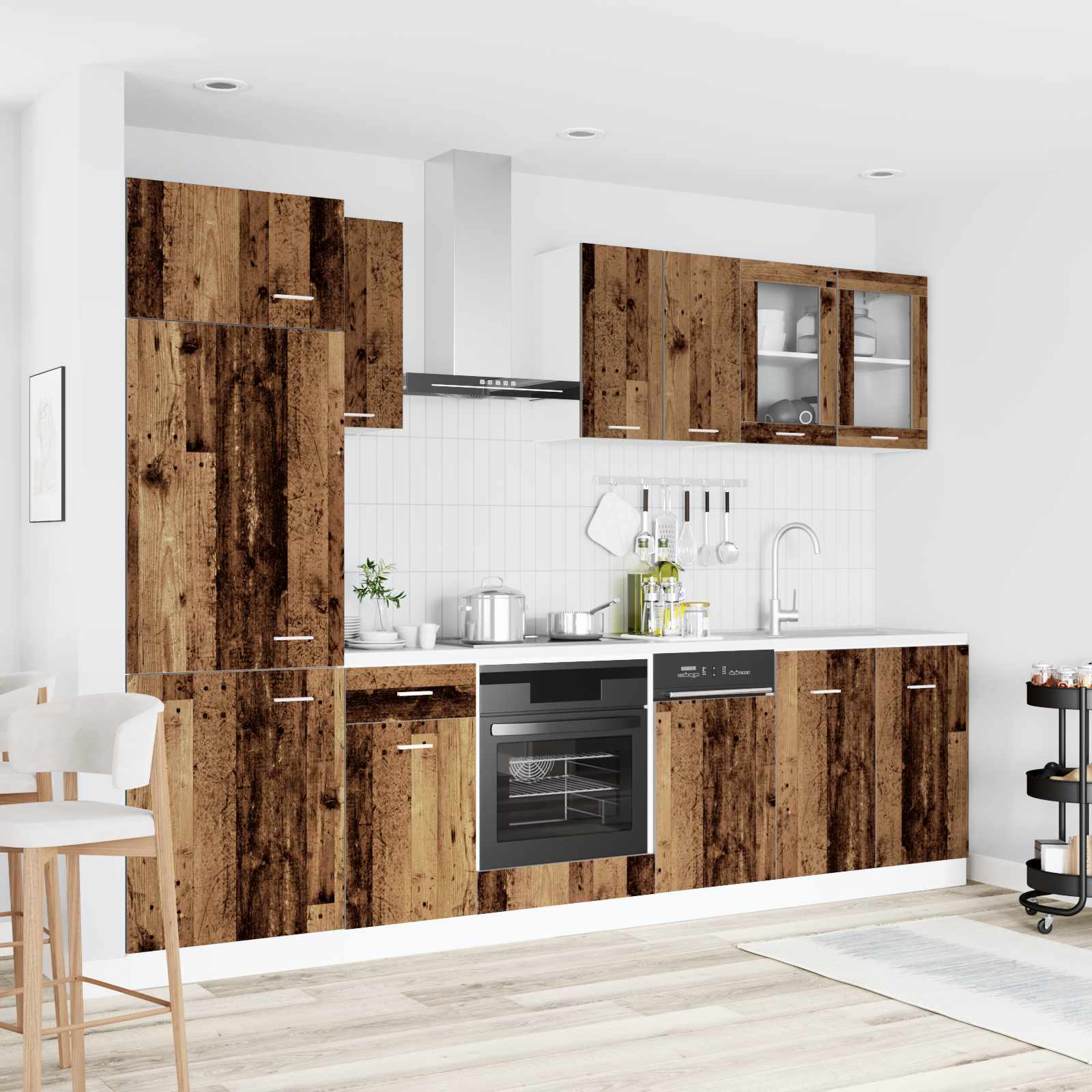 Kuhinjska jedinica Lyon 8 pcs Staro drvo Konstruirano drvo