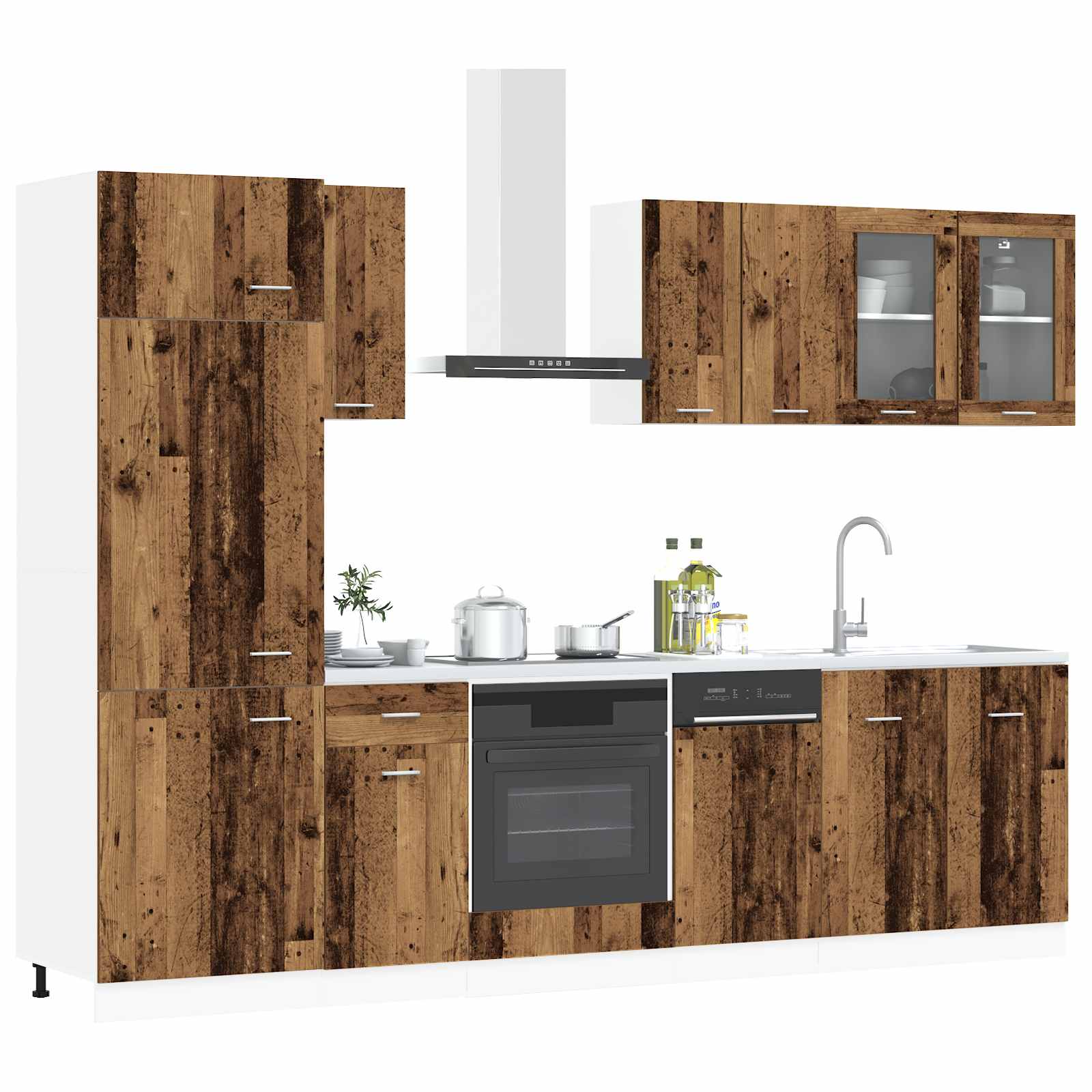 Kuhinjska jedinica Lyon 8 pcs Staro drvo Konstruirano drvo