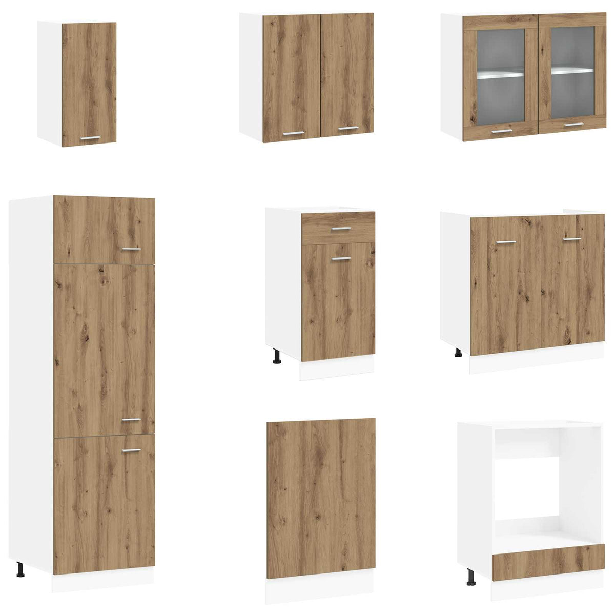 Kuhinjska jedinica Lyon 8 pcs Hrast artisan Konstruirano drvo