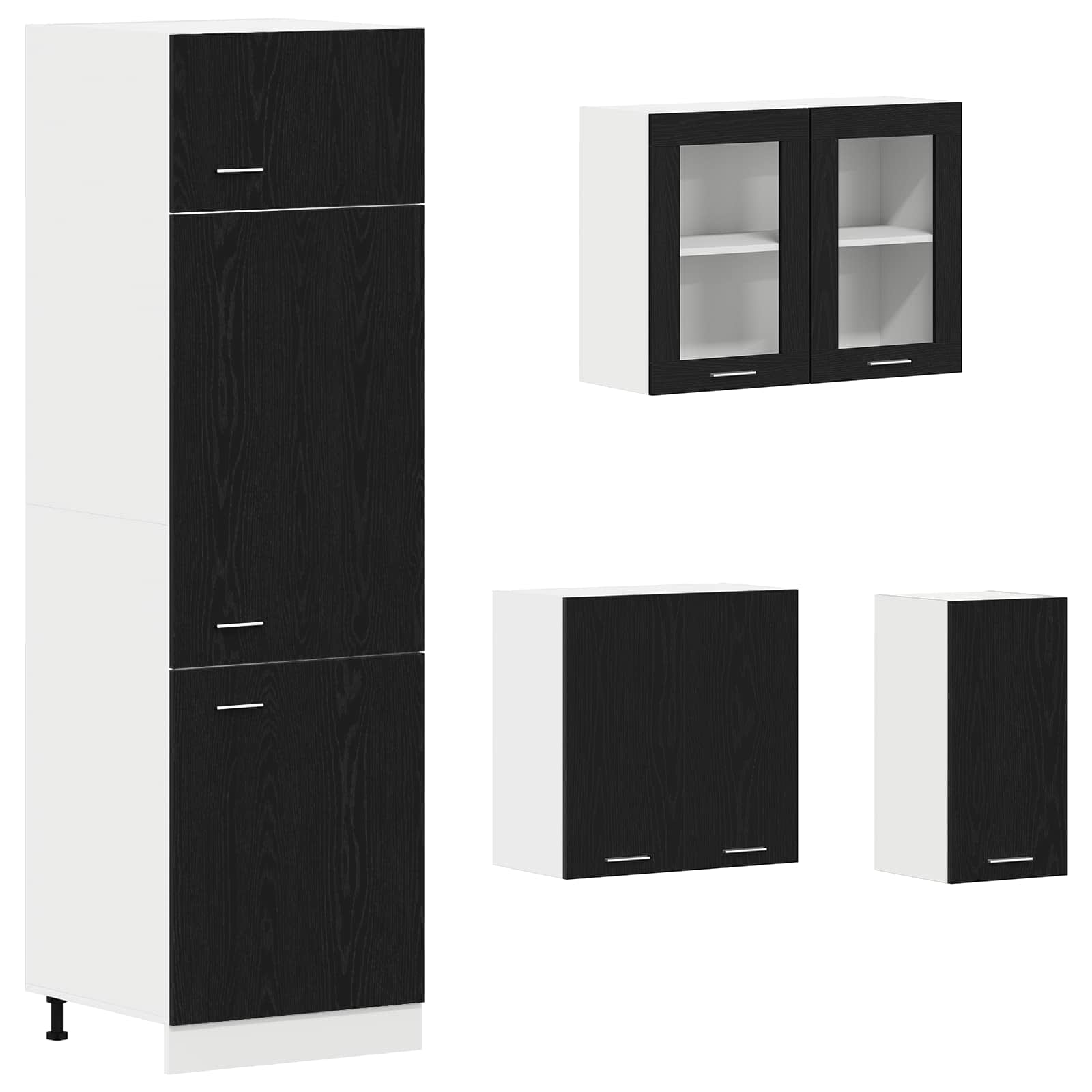 Kuhinjska jedinica Lyon 8 pcs Crni hrast Konstruirano drvo