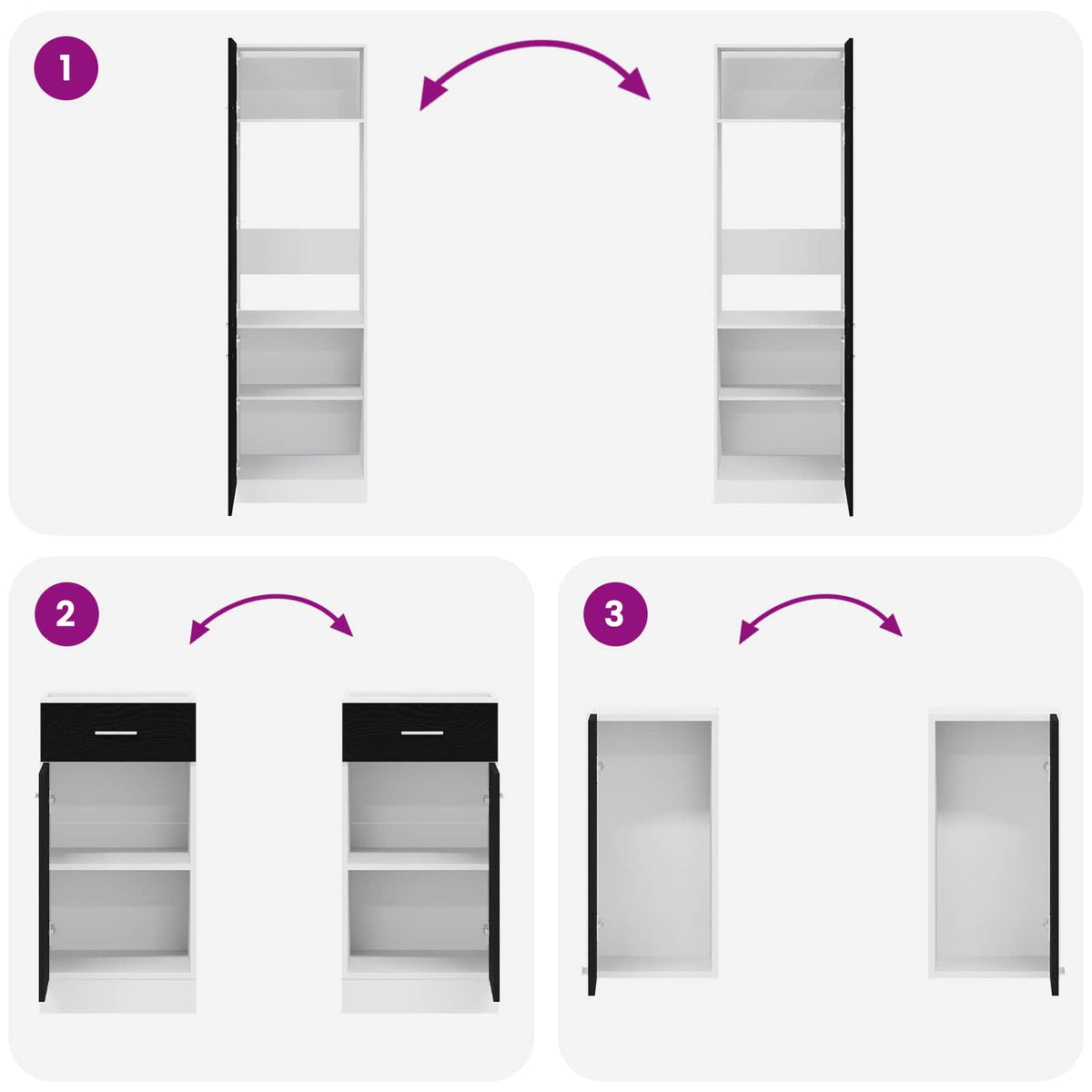 Kuhinjska jedinica Lyon 8 pcs Crni hrast Konstruirano drvo