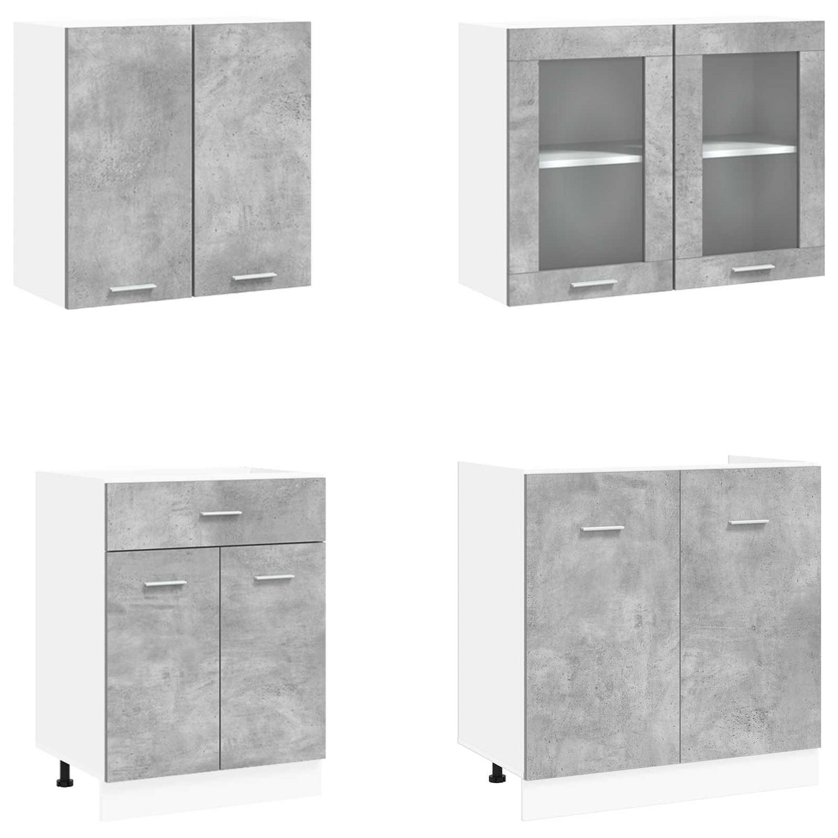 Kuhinjska jedinica Lyon 4 pcs Betonska siva Konstruirano drvo