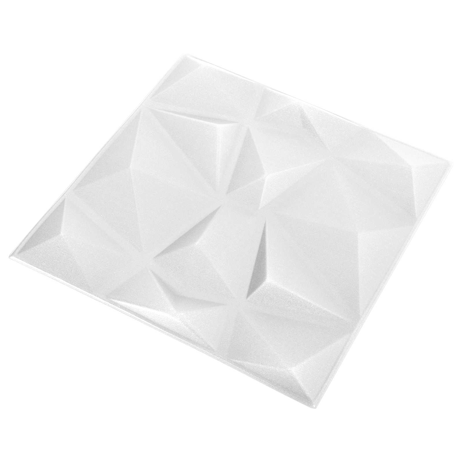 Zidne panele 12 pcs Dijamant bijela 50 x 50 cm XPS pjena