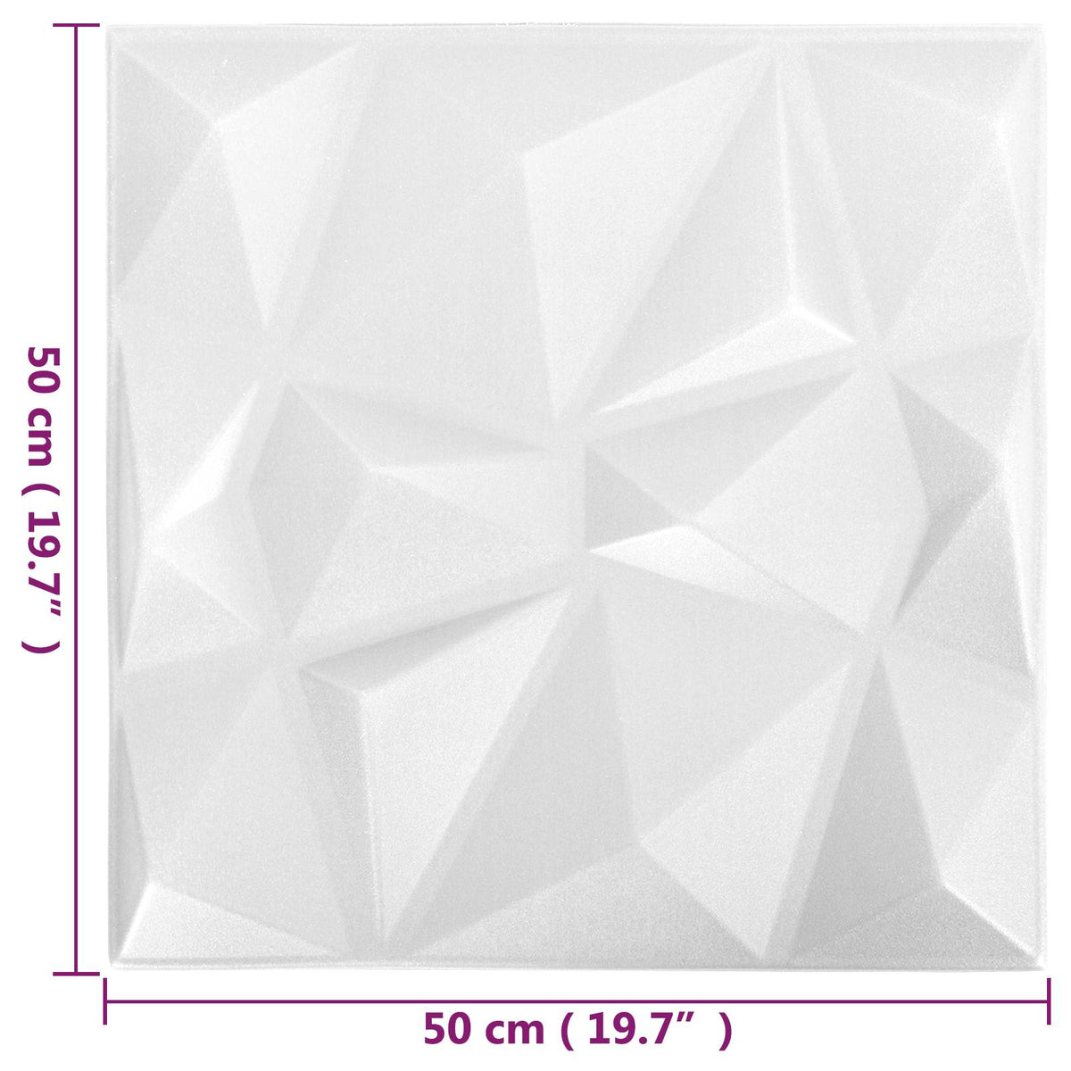 Zidne panele 12 pcs Dijamant bijela 50 x 50 cm XPS pjena