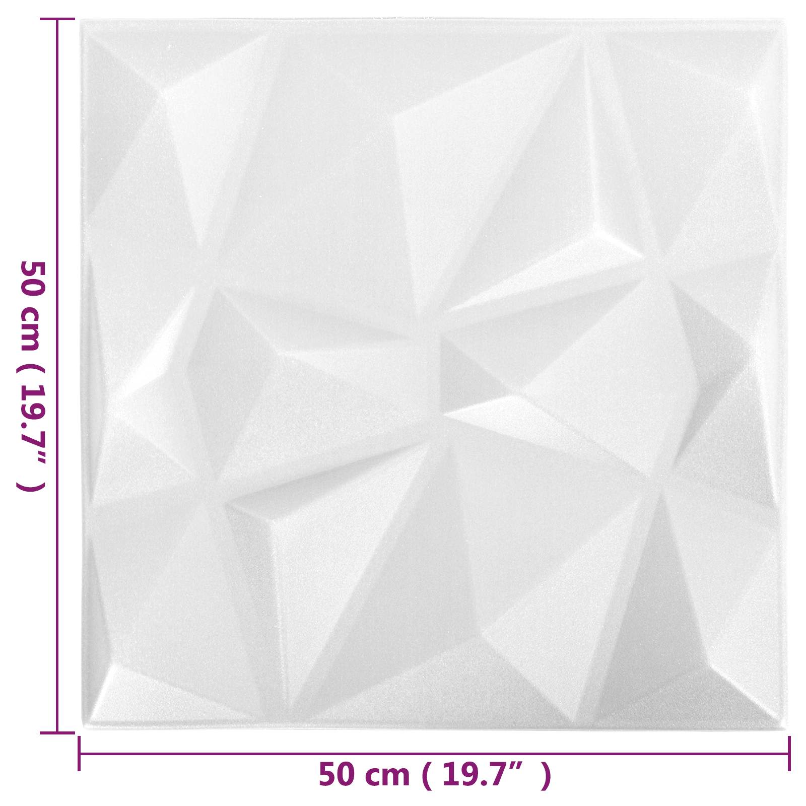 Zidne panele 48 pcs Dijamant bijela 50 x 50 cm XPS pjena