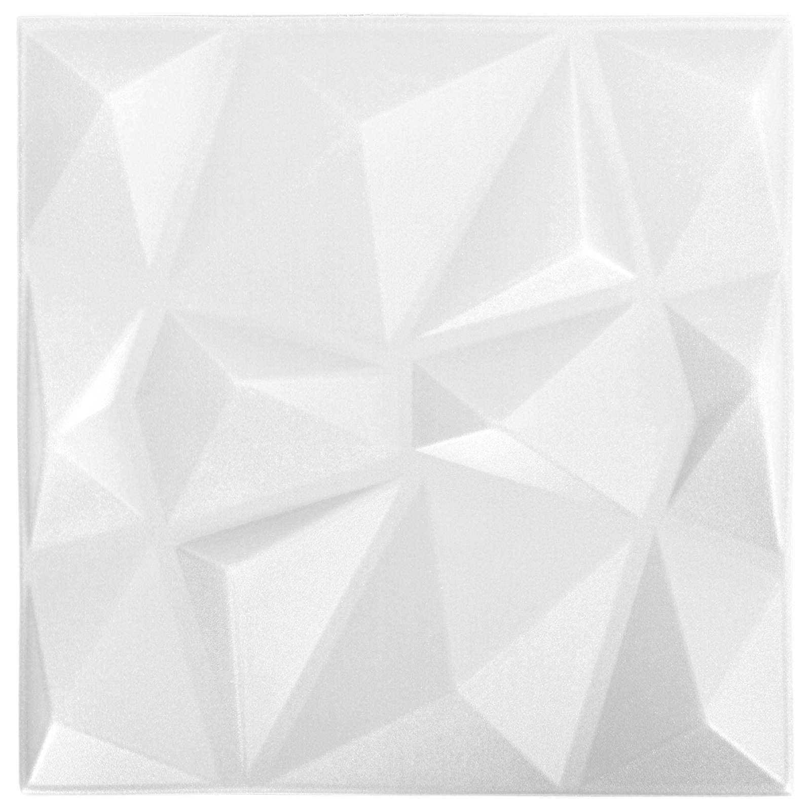 Zidne panele 48 pcs Dijamant bijela 50 x 50 cm XPS pjena
