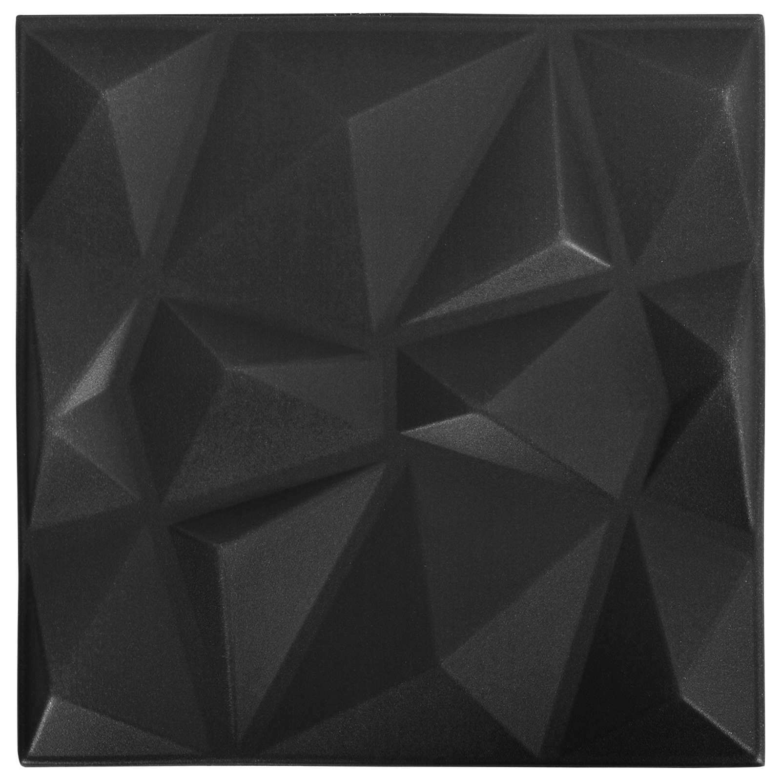 Zidne panele 12 pcs Dijamant crna 50 x 50 cm XPS pjena