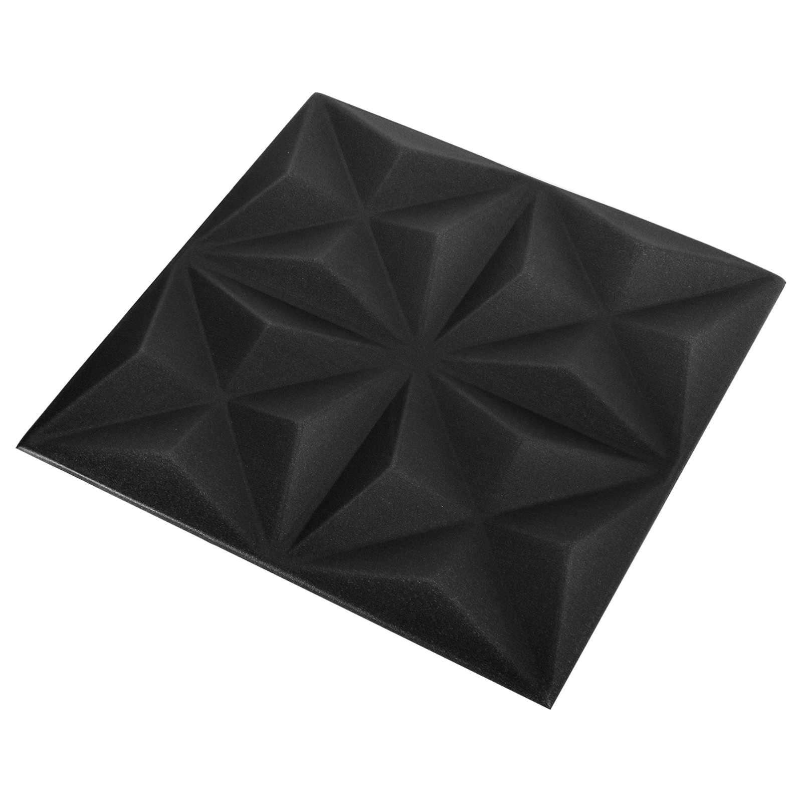 Zidne panele 24 pcs Origami crna 50 x 50 cm XPS pjena