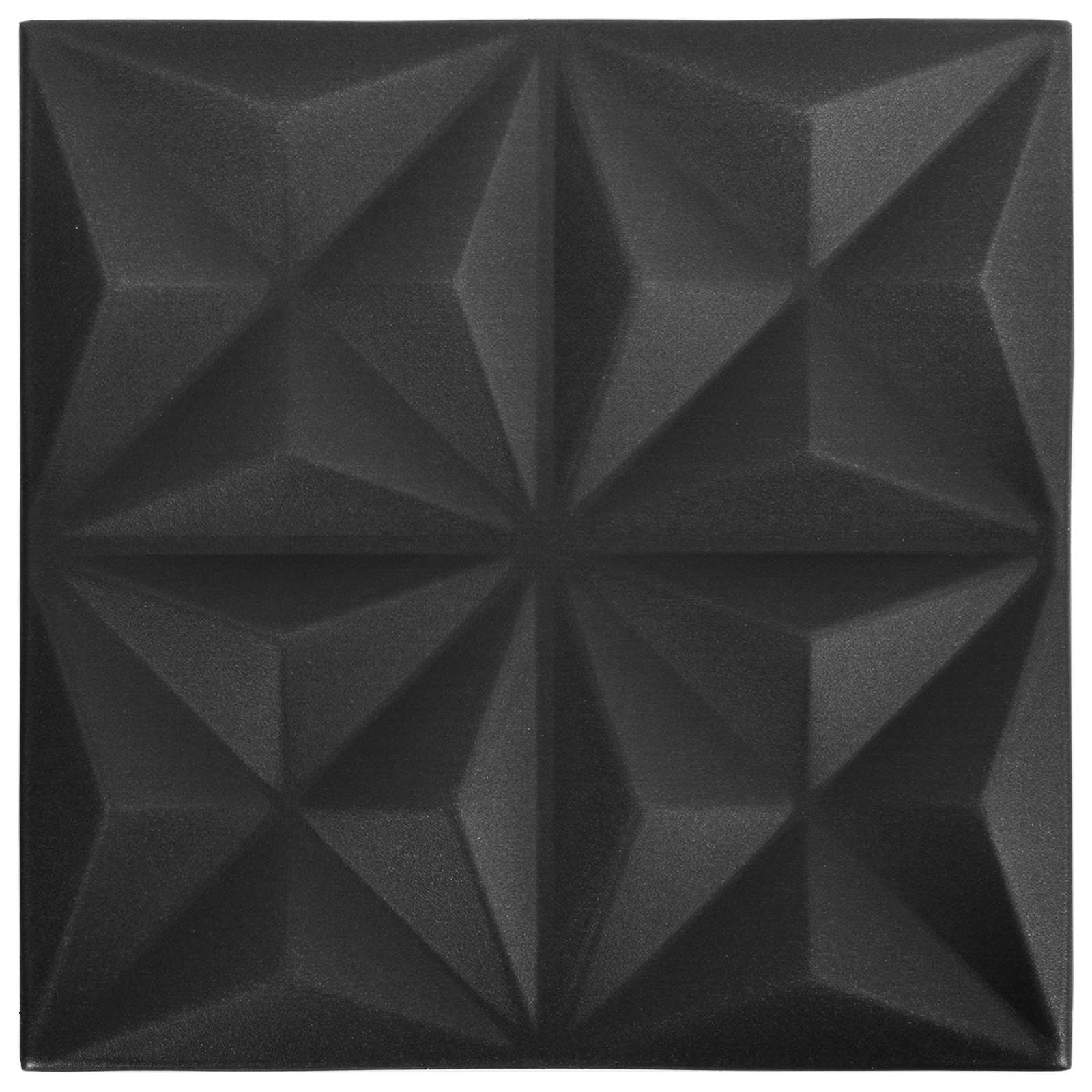 Zidne panele 24 pcs Origami crna 50 x 50 cm XPS pjena