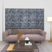 Zidne panele 12 pcs Dijamant siva 50 x 50 cm XPS pjena