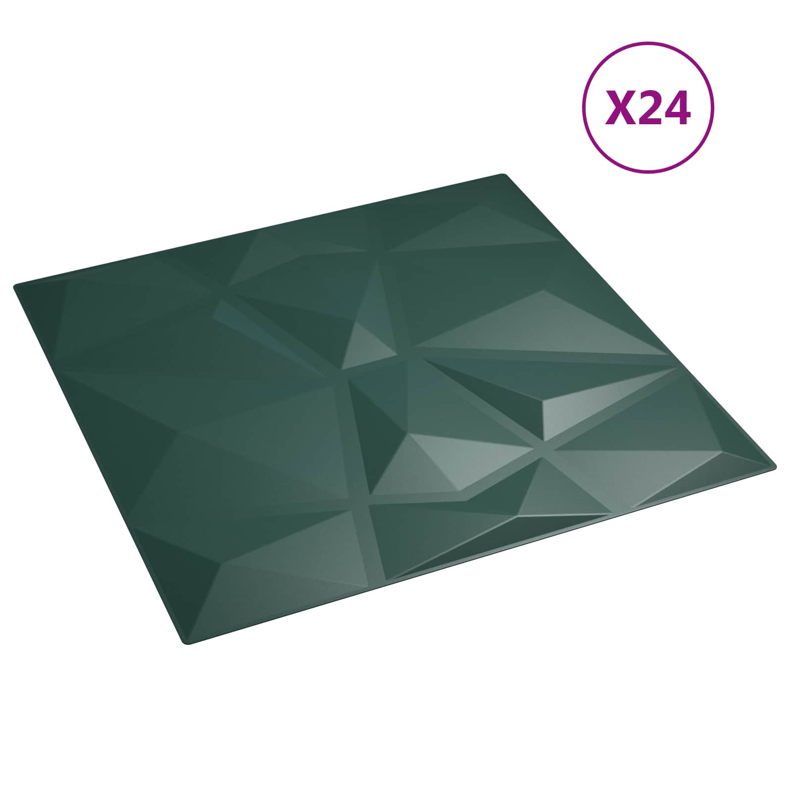 Zidne panele 24 pcs Zelena 50 x 50 cm XPS pjena
