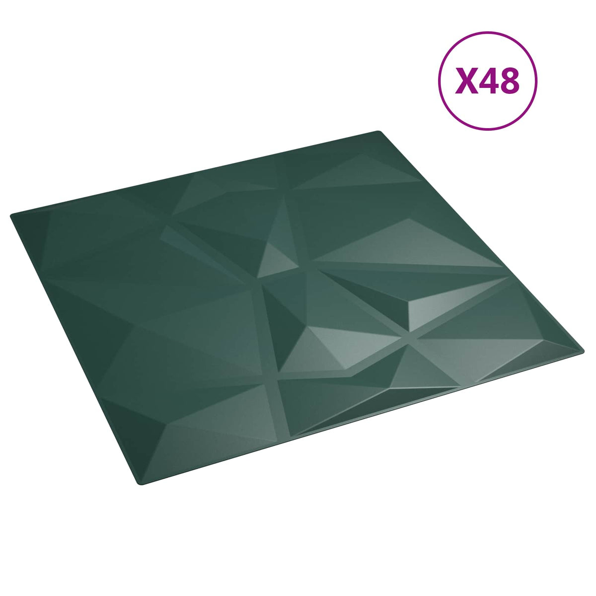 Zidne panele 48 pcs Zelena 50 x 50 cm XPS pjena
