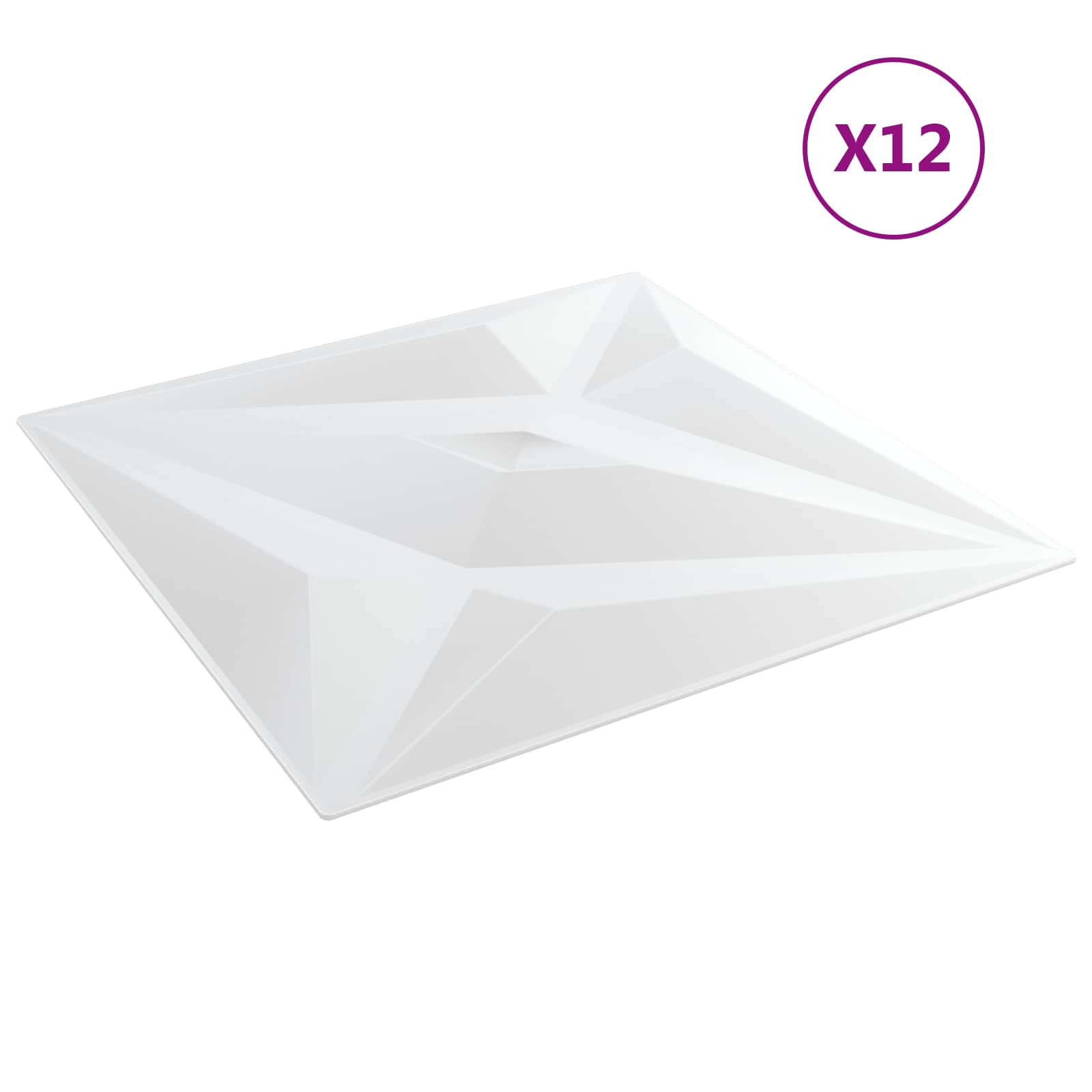 Zidne panele 12 pcs Bijela zvijezda 50 x 50 cm XPS pjena