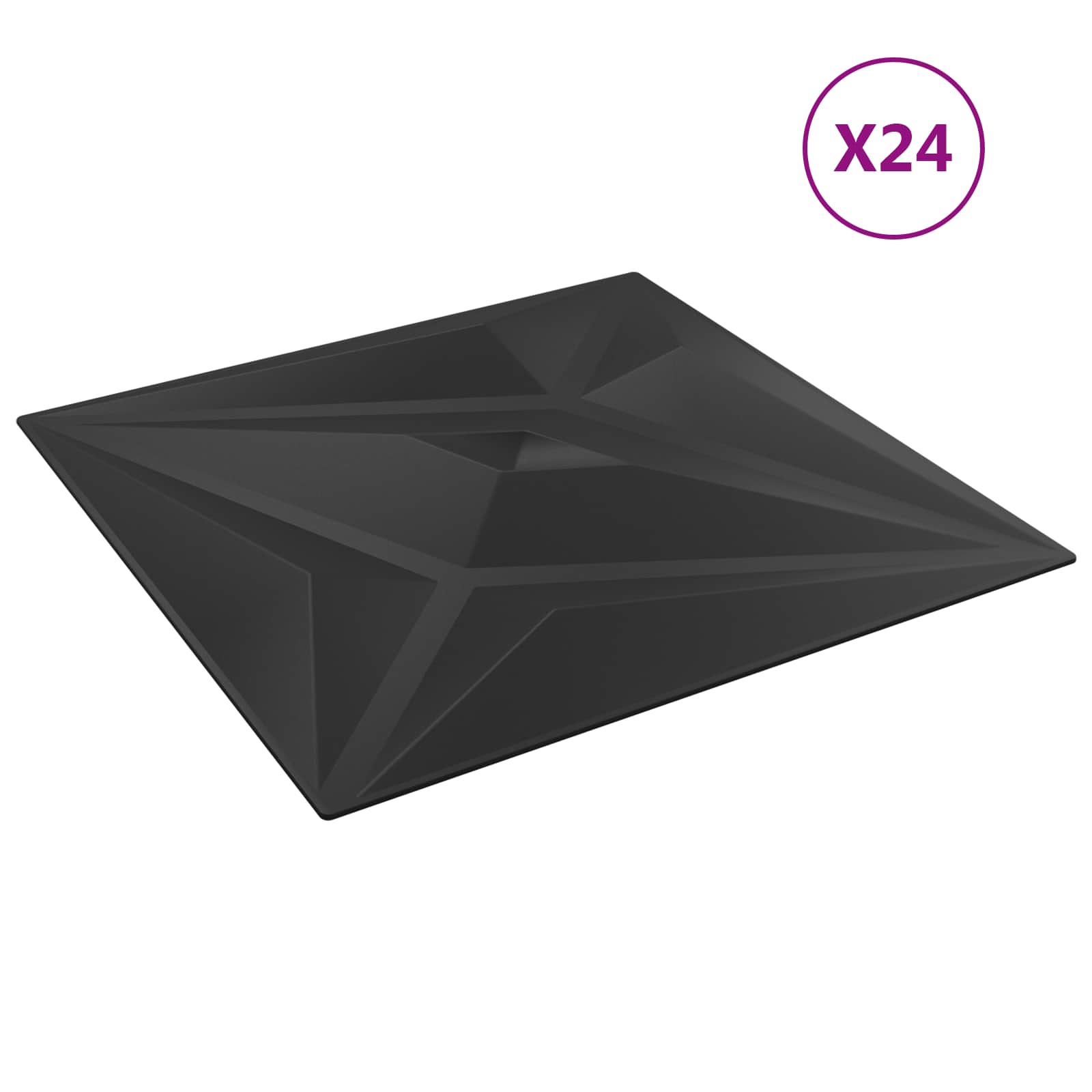 Zidne panele Zvijezda 24 pcs Crna zvijezda 50 x 50 cm XPS pjena