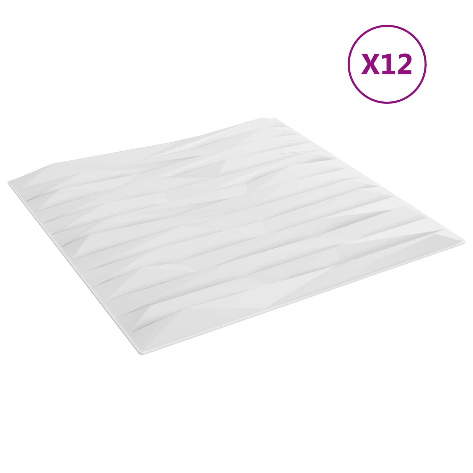 Zidne panele 12 pcs Bijeli Kamen 50 x 50 cm XPS pjena