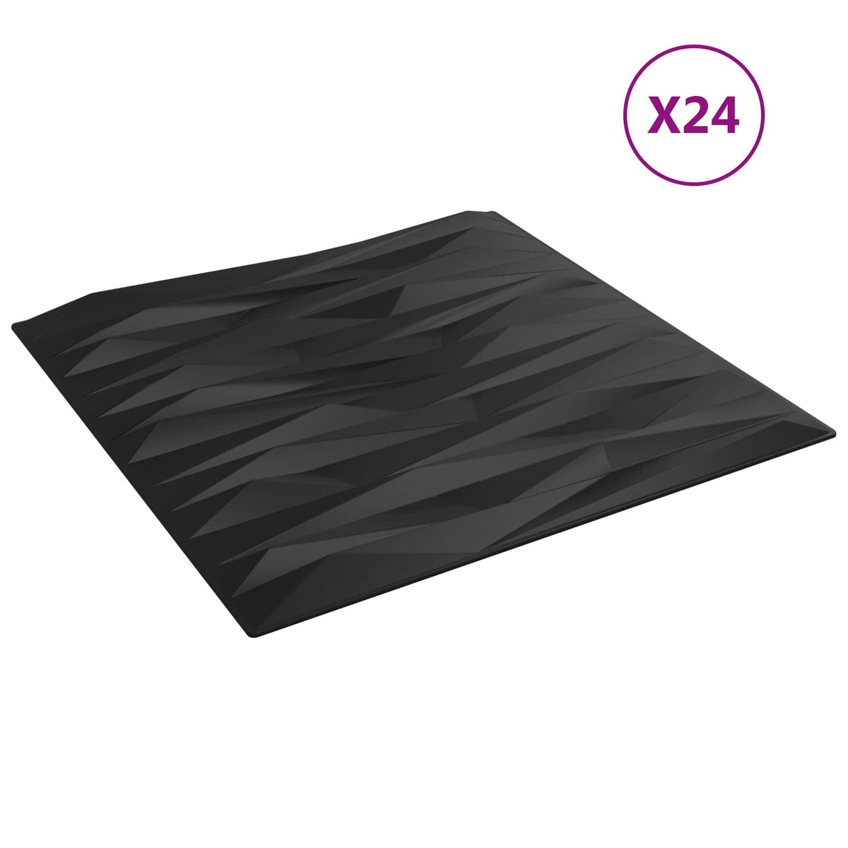 Zidne panele 24 pcs Crni kamen 50 x 50 cm XPS pjena