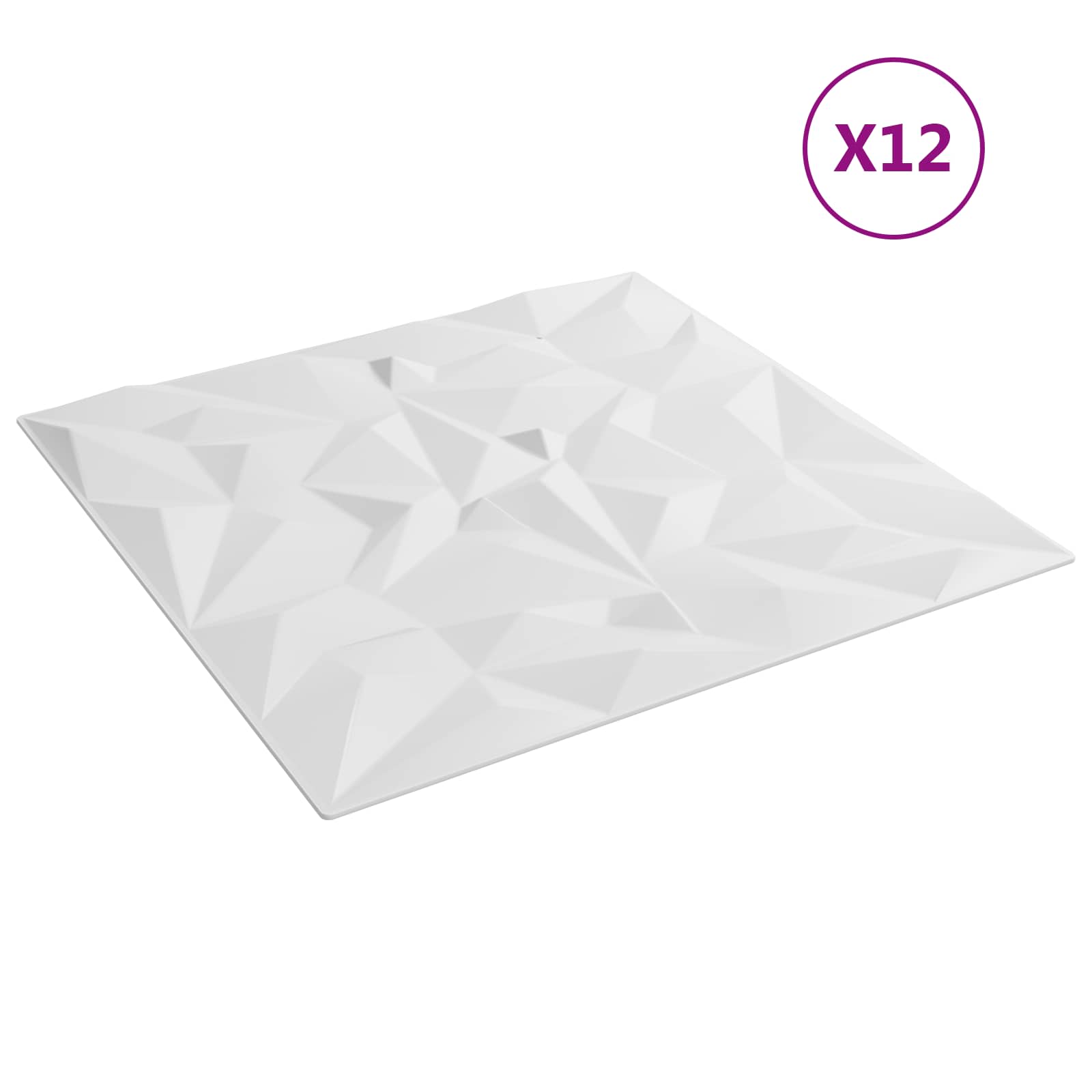 Zidne panele 12 pcs Bijela 50 x 50 cm XPS pjena