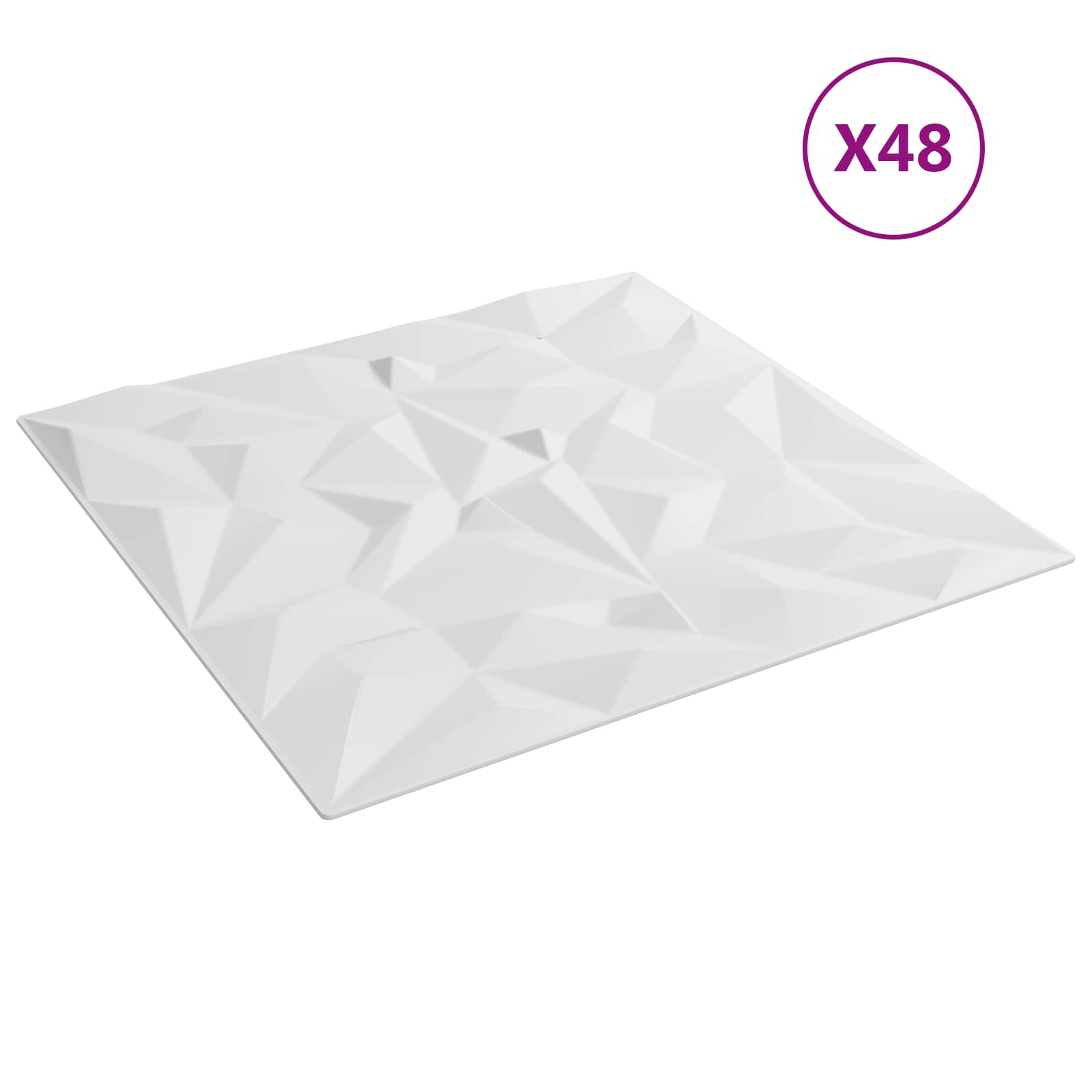 Zidne panele 48 pcs Bijela 50 x 50 cm XPS pjena