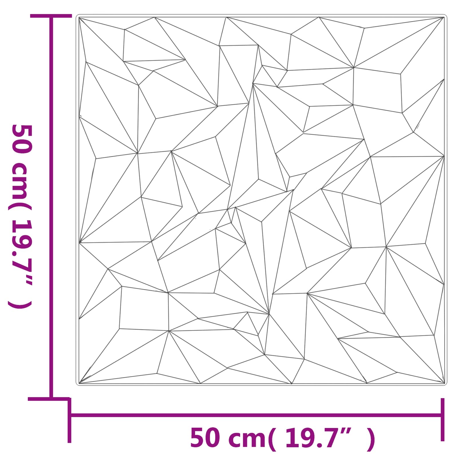 Zidne panele 12 pcs Crna 50 x 50 cm XPS pjena