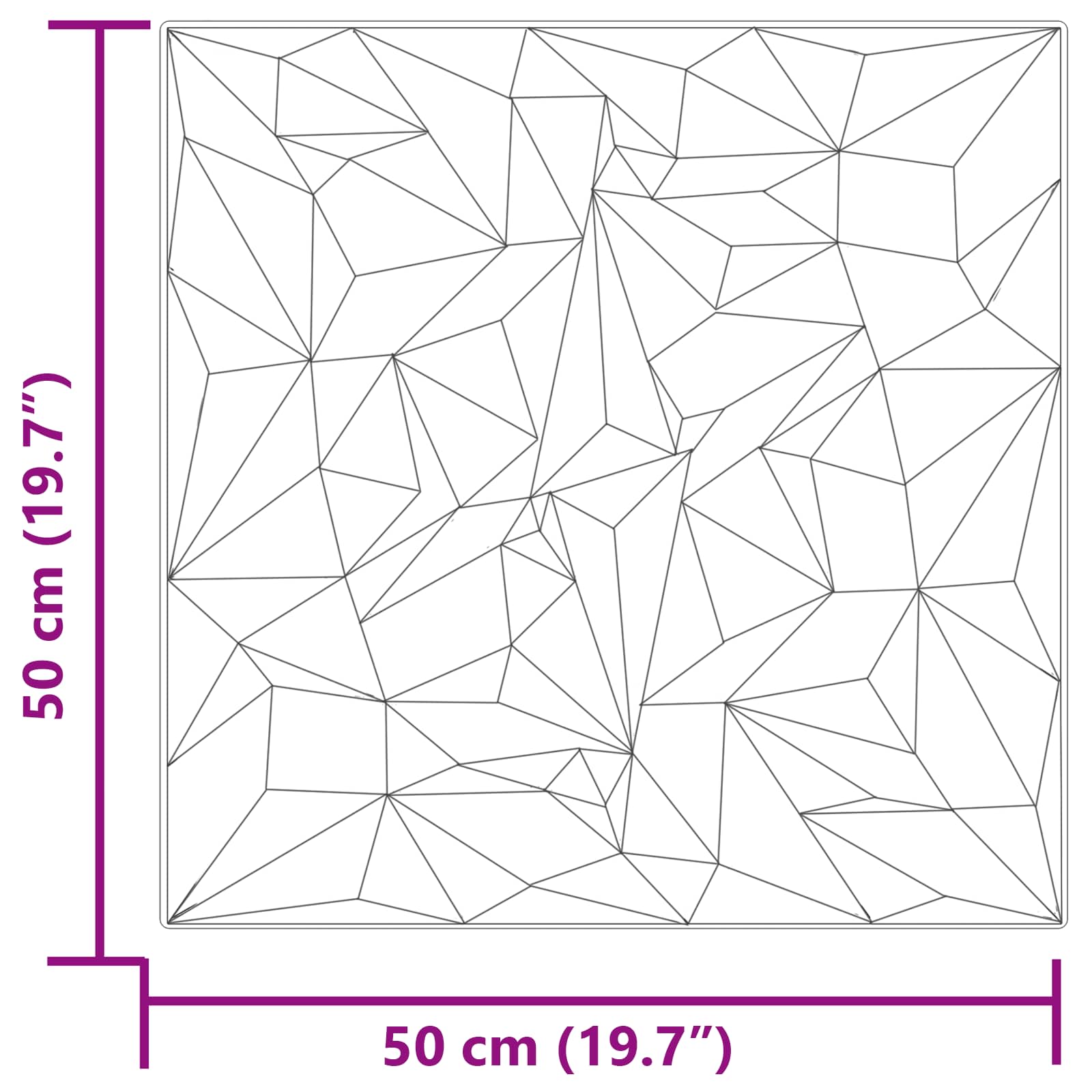 Zidne panele 12 pcs Ametist siva 50 x 50 cm XPS pjena