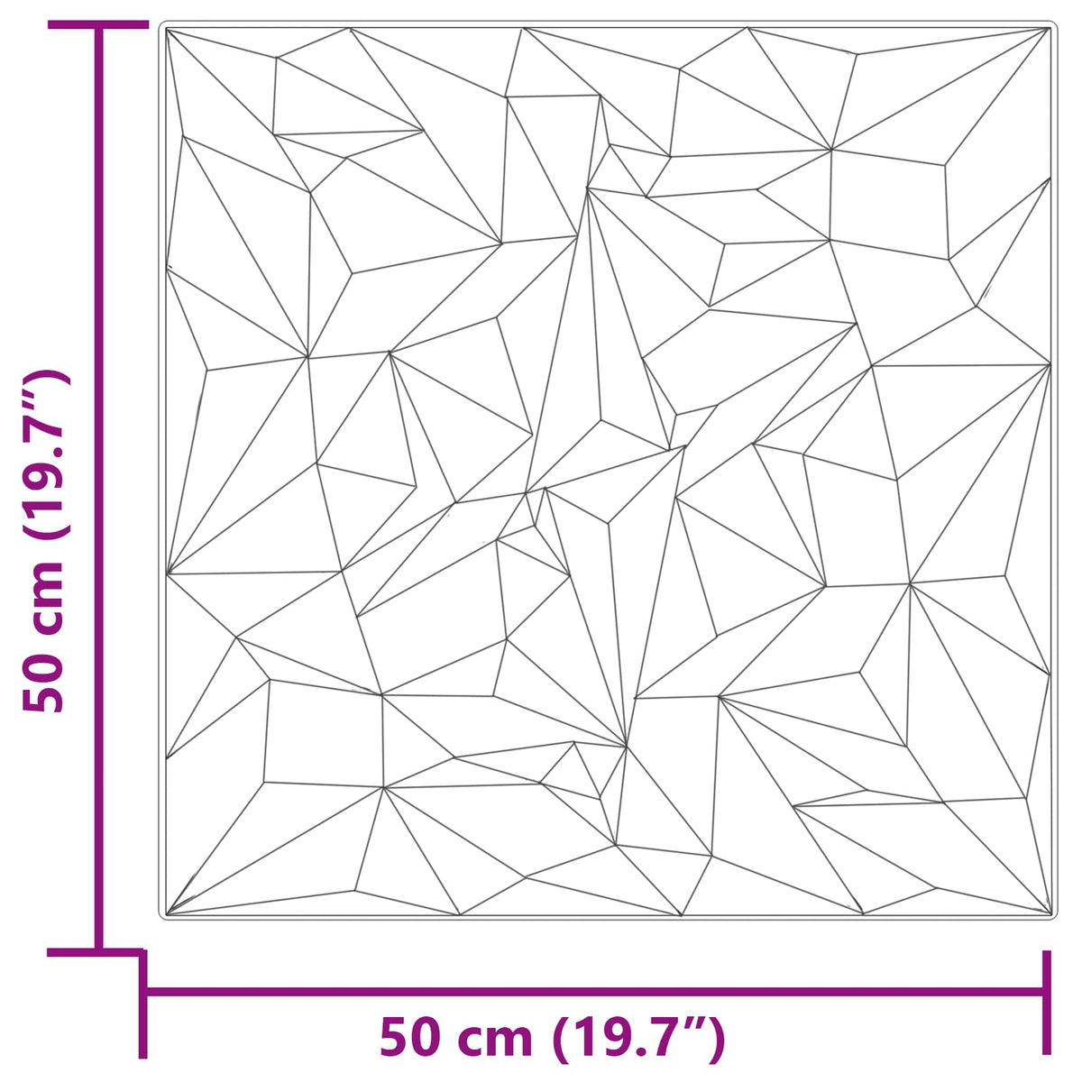 Zidne panele 48 pcs Ametist siva 50 x 50 cm XPS pjena