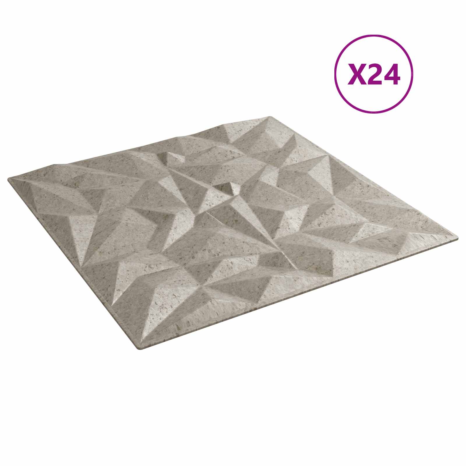 Zidne panele 24 pcs Ametist beton 50 x 50 cm XPS pjena