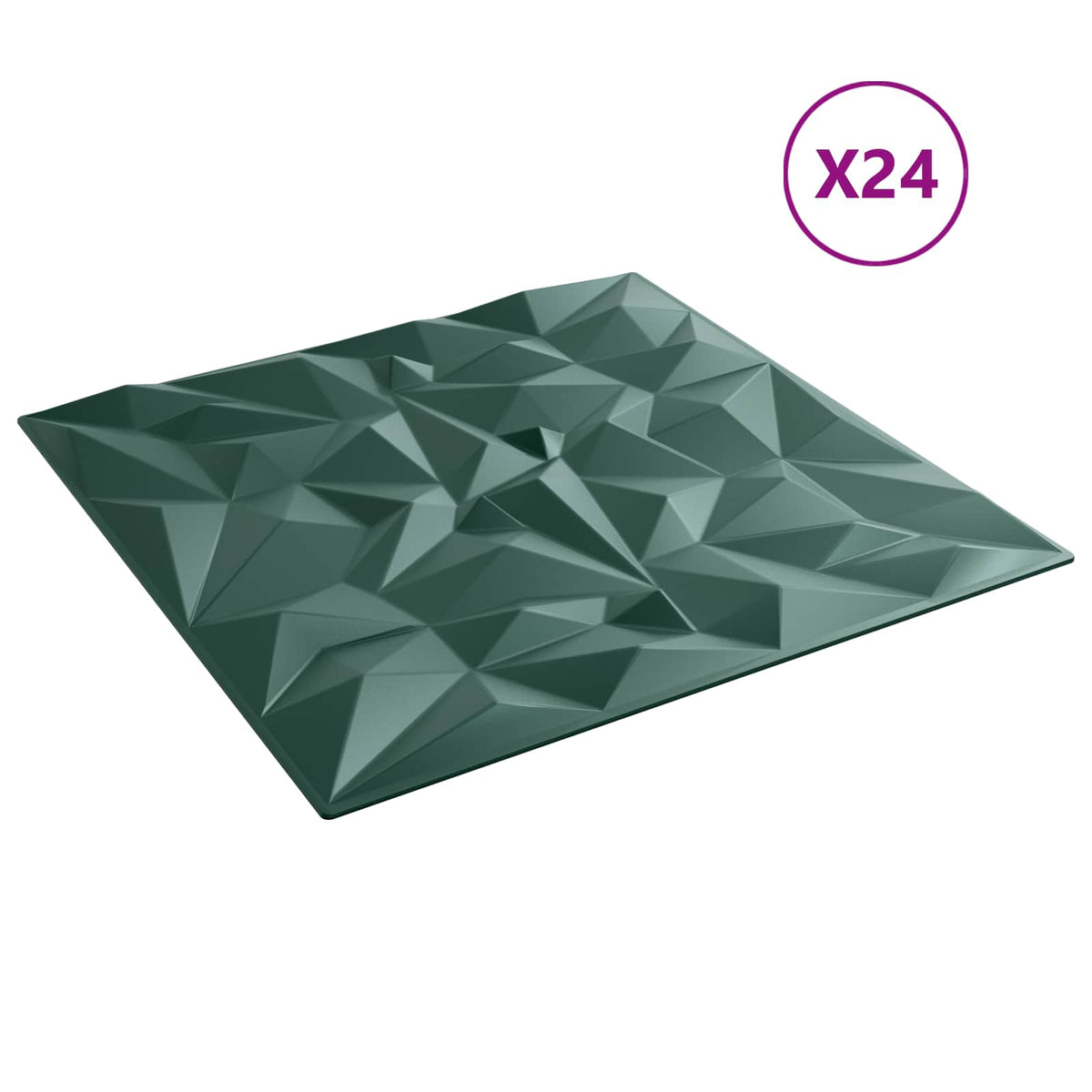 Zidne panele 24 pcs Ametist zelena 50 x 50 cm XPS pjena