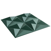 Zidne panele 12 pcs Origami zelena 50 x 50 cm XPS pjena