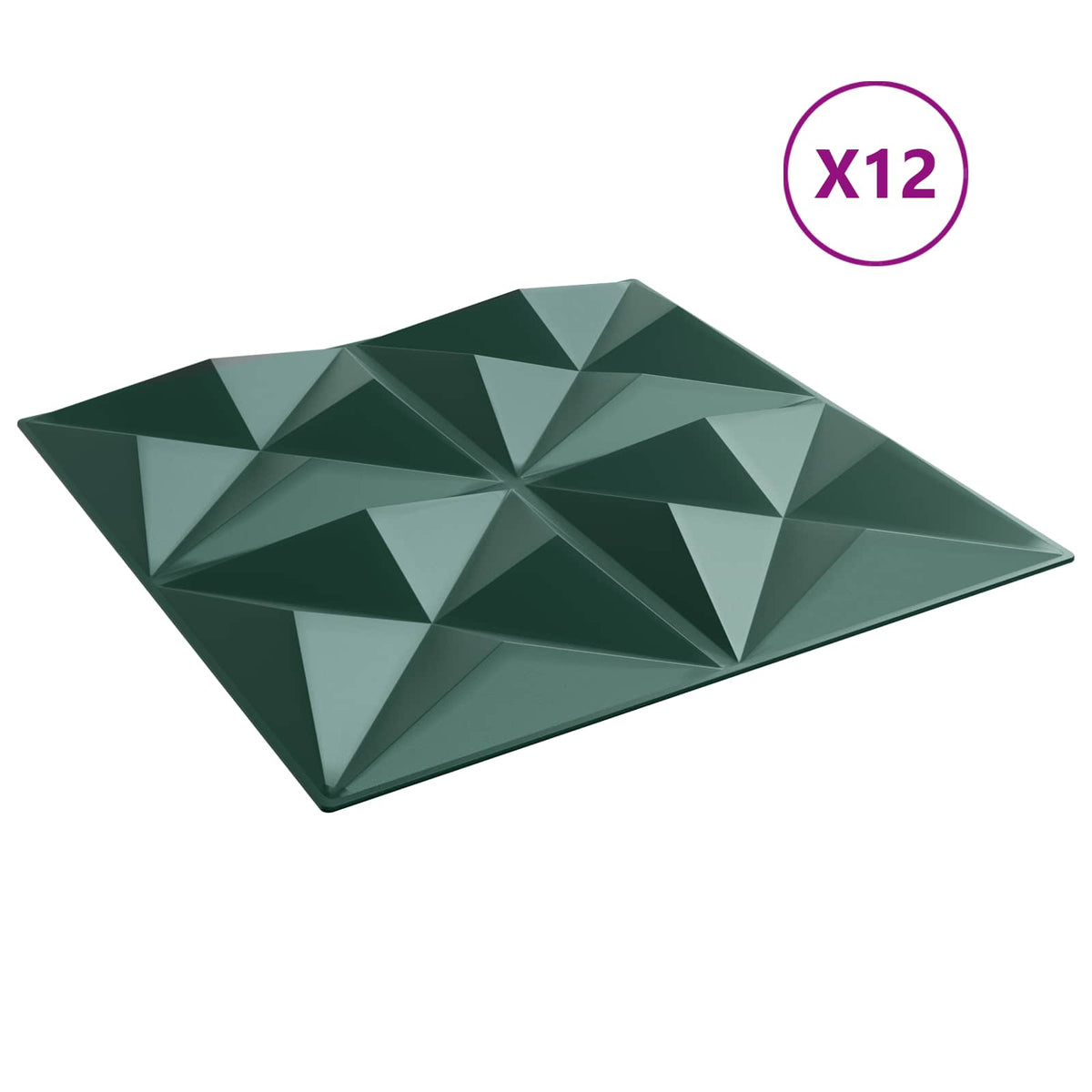 Zidne panele 12 pcs Origami zelena 50 x 50 cm XPS pjena