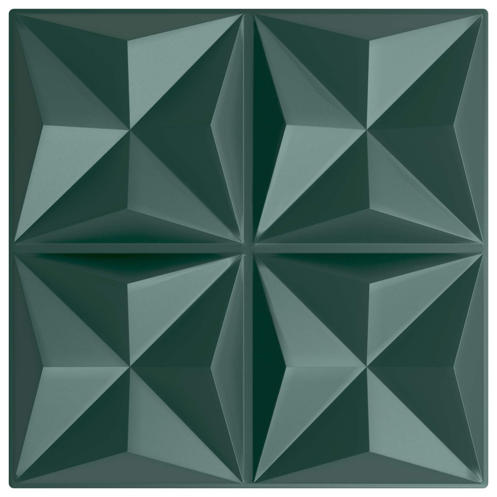 Zidne panele 48 pcs Origami zelena 50 x 50 cm XPS pjena