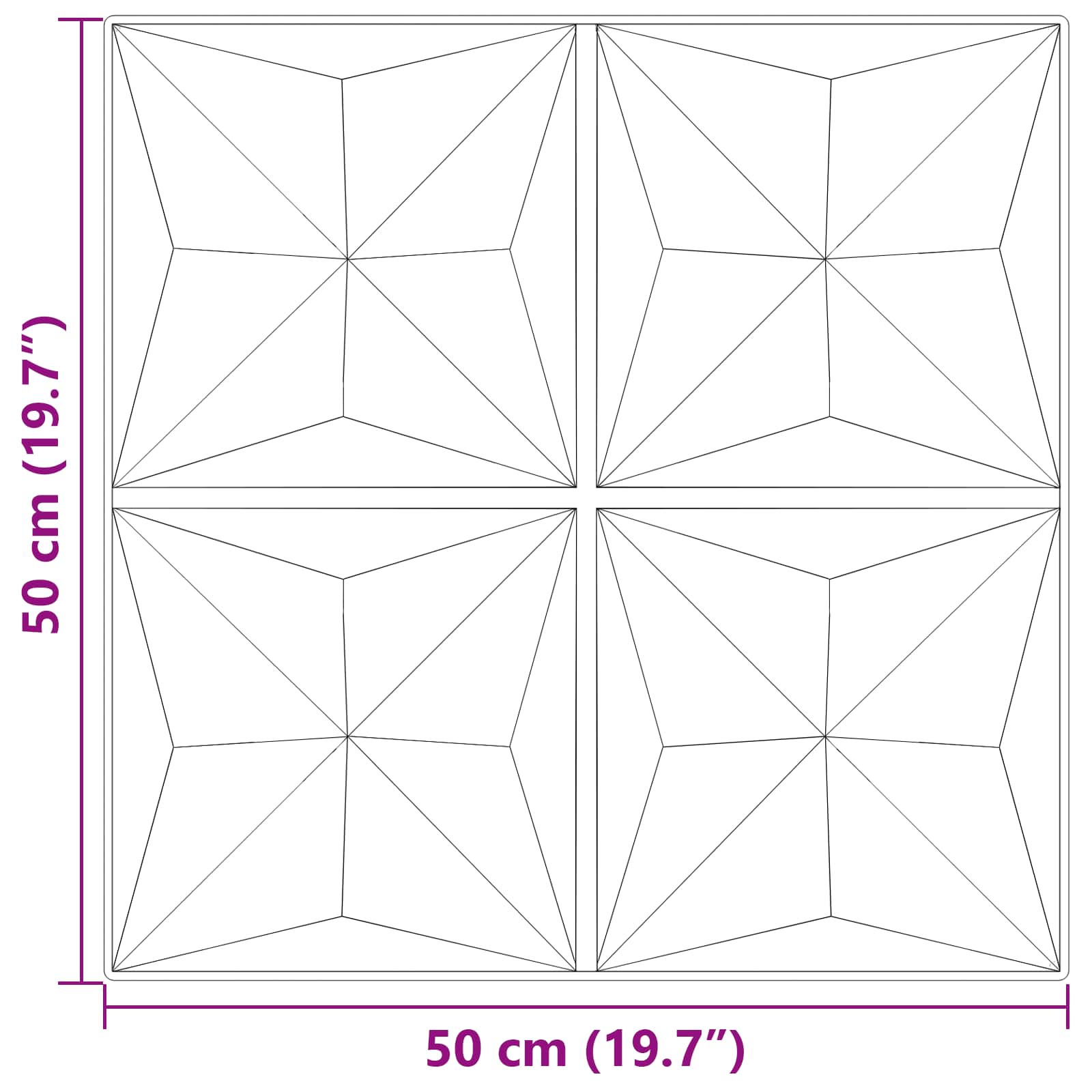 Zidne panele 48 pcs Origami zelena 50 x 50 cm XPS pjena