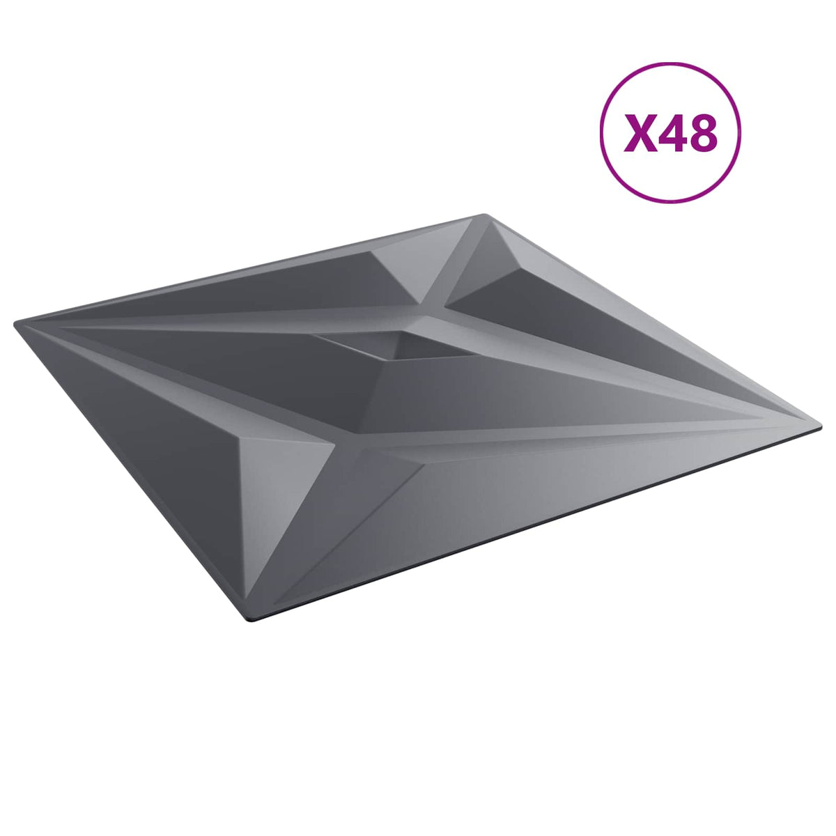 Zidne panele Zvijezda 48 pcs Zvijezda siva 50 x 50 cm XPS pjena