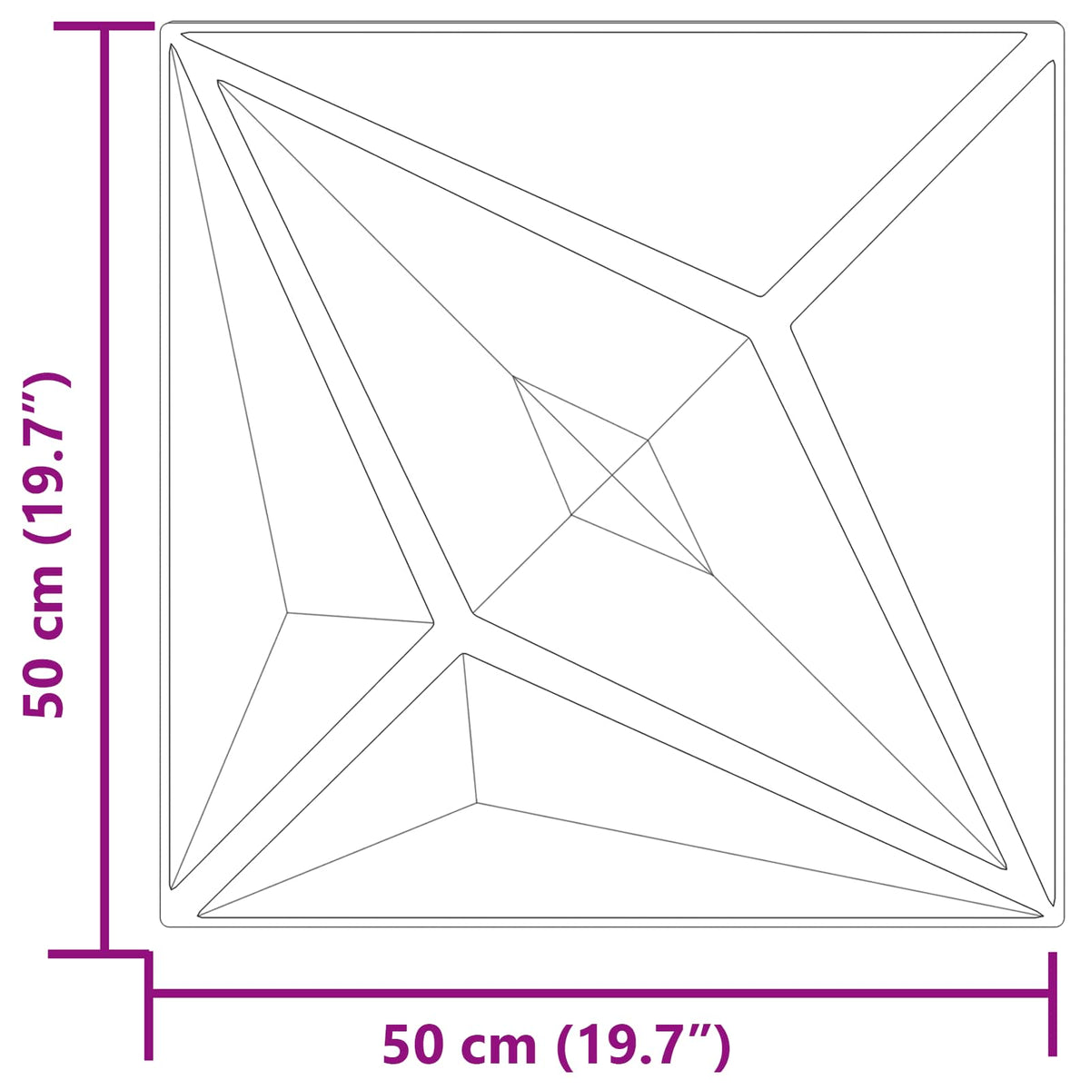 Zidne panele 12 pcs Zvijezda beton 50 x 50 cm XPS pjena