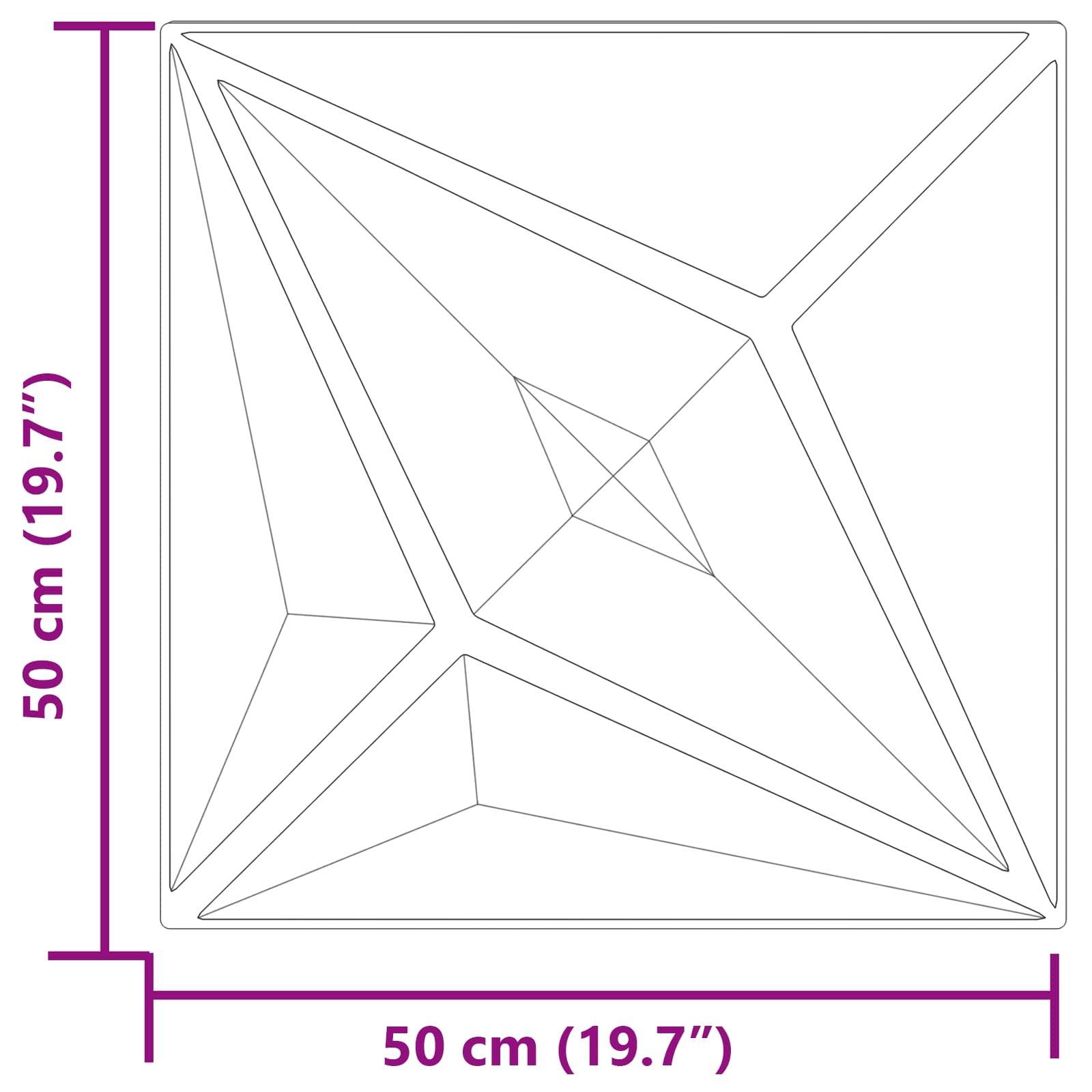 Zidne panele 24 pcs Zvijezda beton 50 x 50 cm XPS pjena