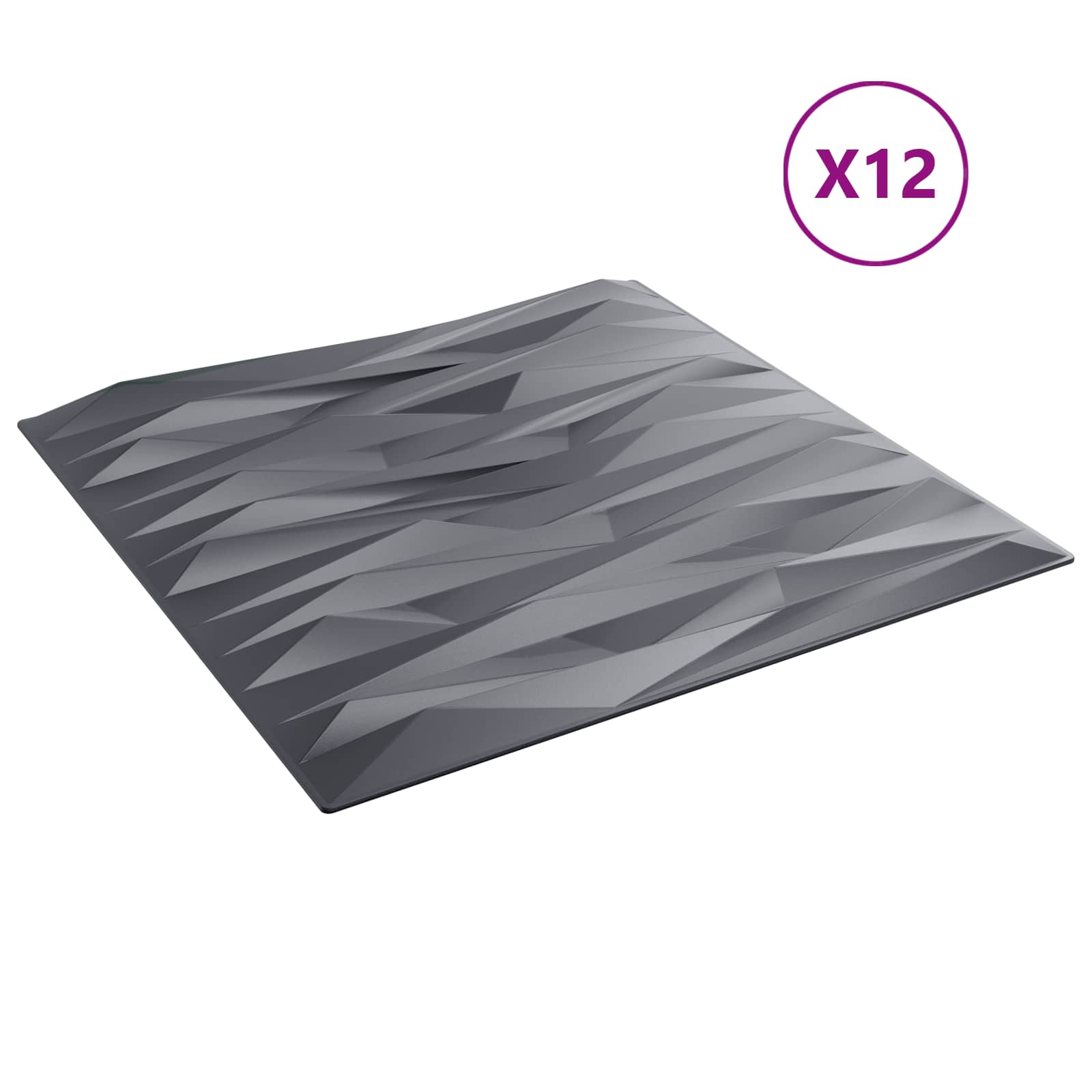 Zidne panele 12 pcs Siva od kamena 50 x 50 cm XPS pjena
