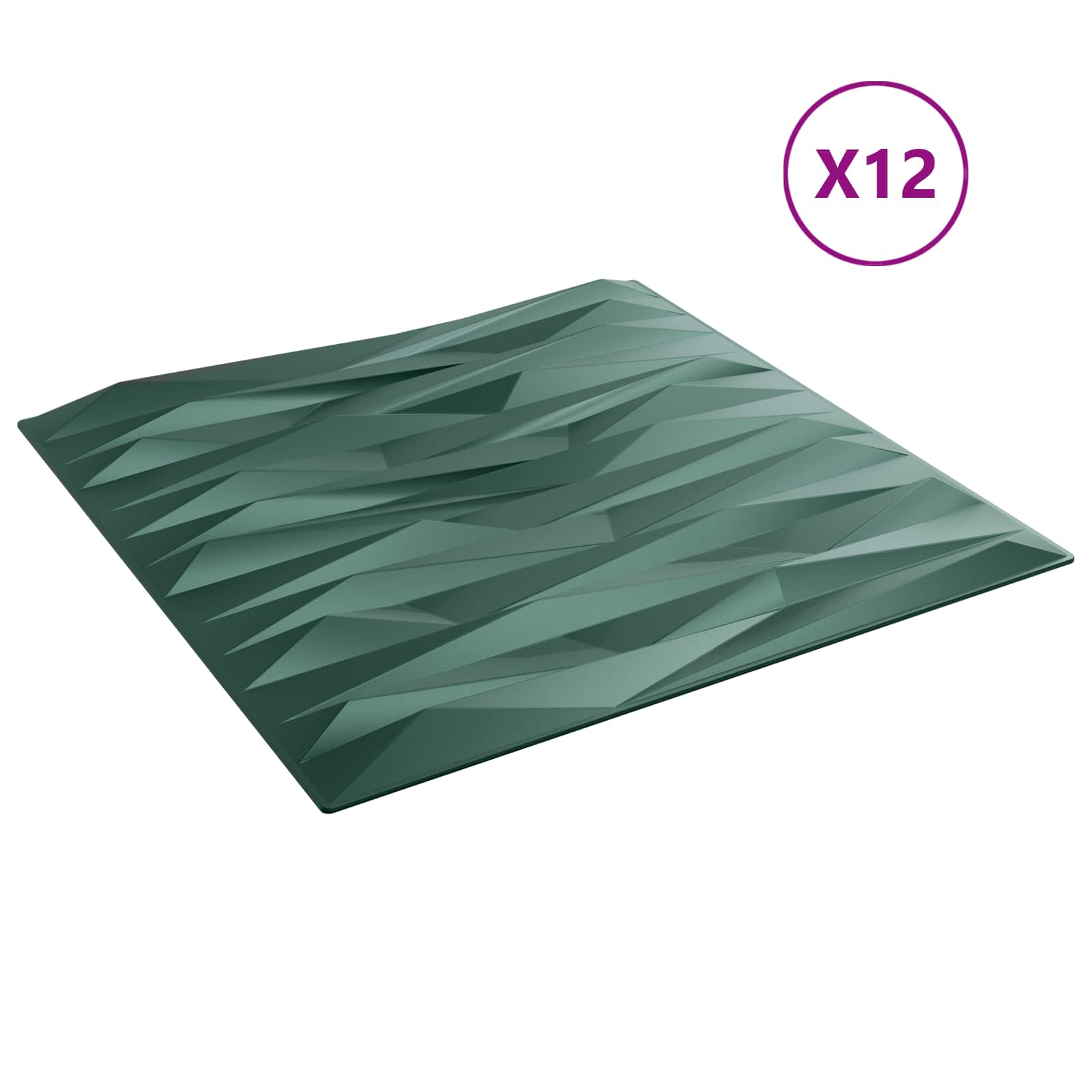 Zidne panele 12 pcs Kamen zelena 50 x 50 cm XPS pjena