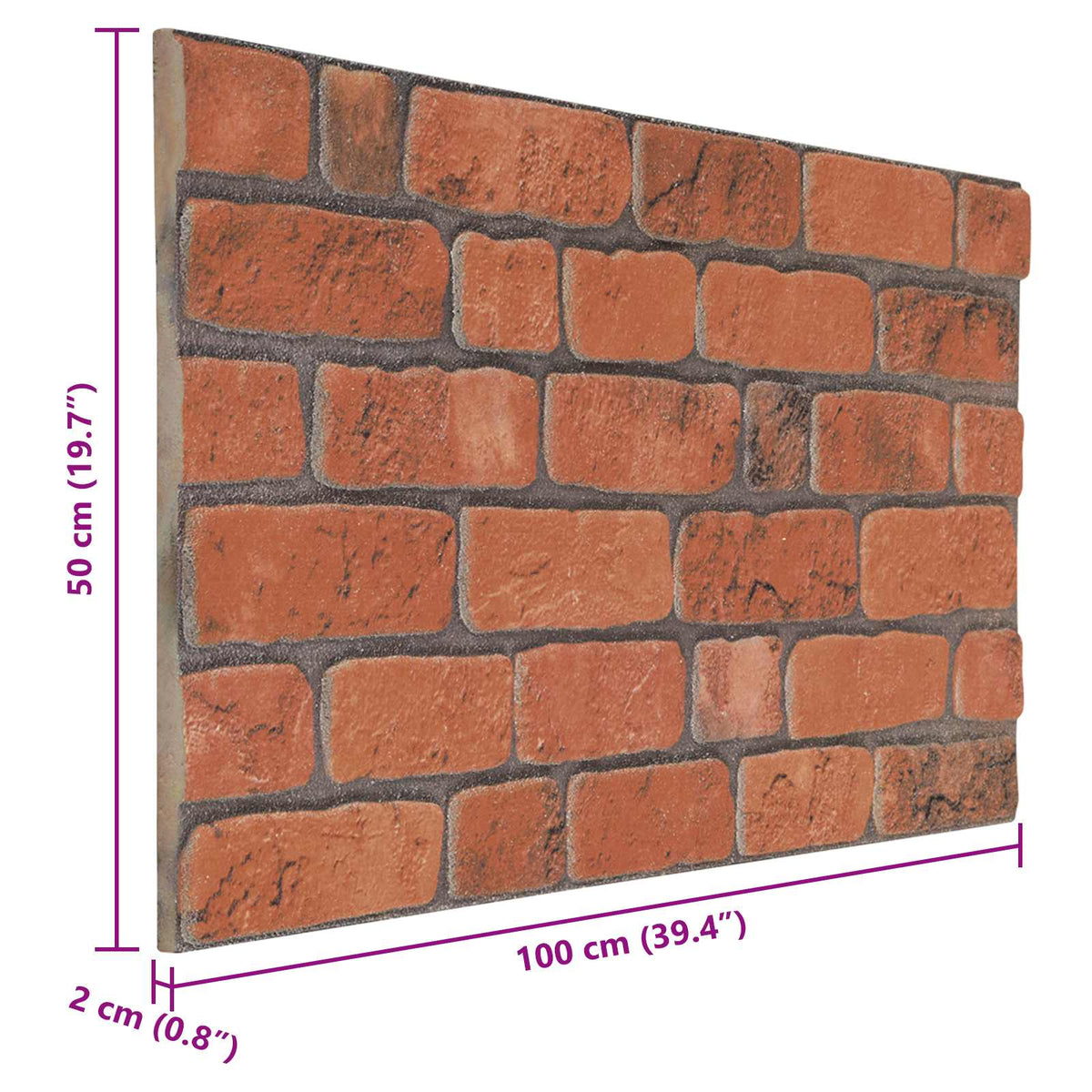 Zidne panele 10 pcs Terakota 100 x 50 cm EPS pjena