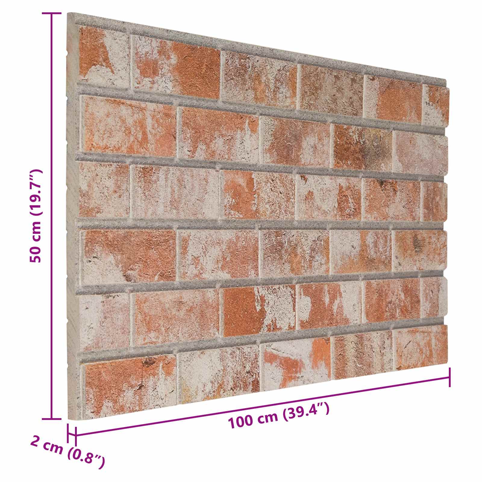 Zidne panele 10 pcs Narančasta 100 x 50 cm EPS pjena
