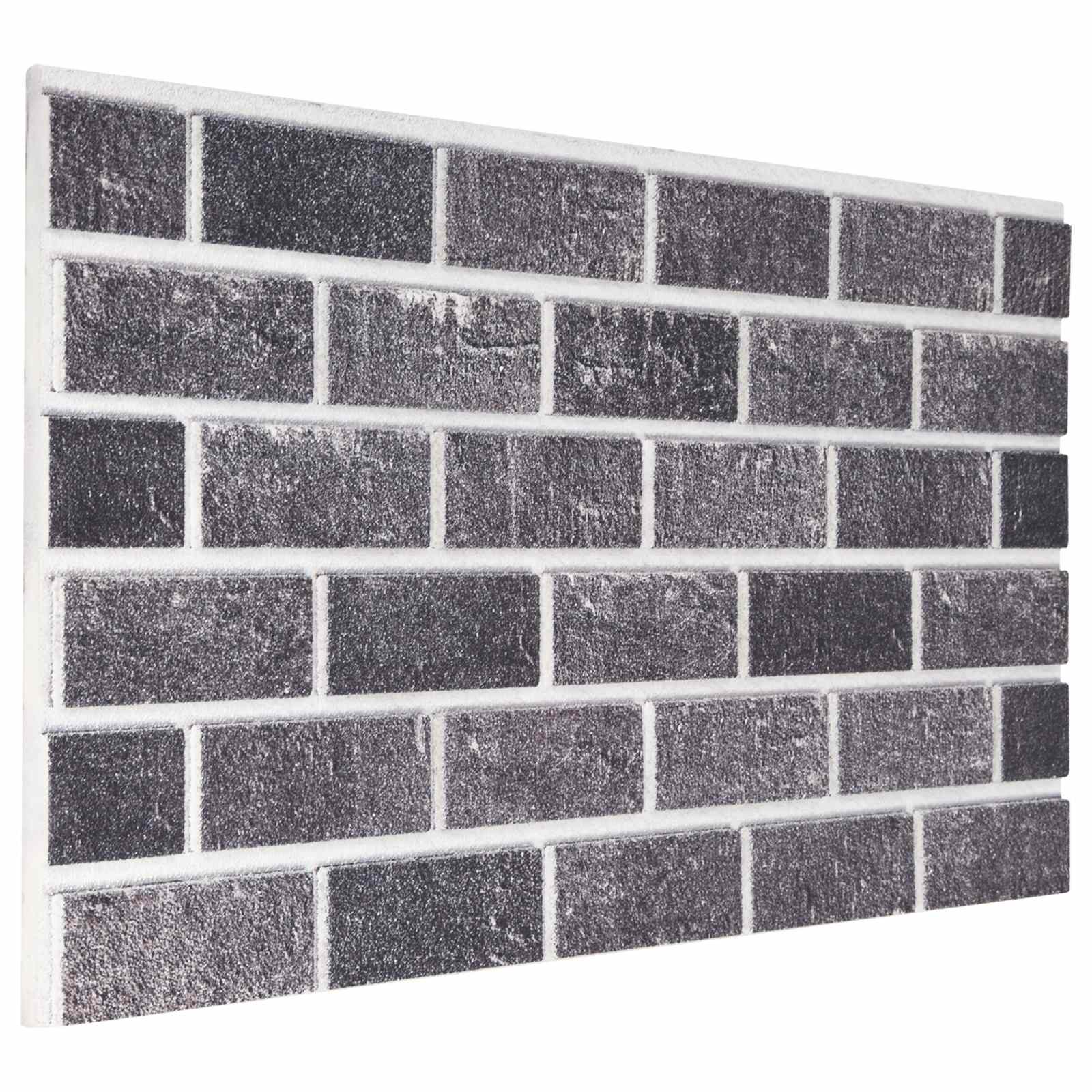 Zidne panele 10 pcs Crna i Siva 100 x 50 cm EPS pjena