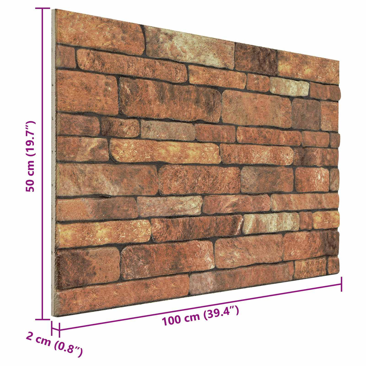 Zidne panele 10 pcs Smeđa i bijela 100 x 50 cm EPS pjena