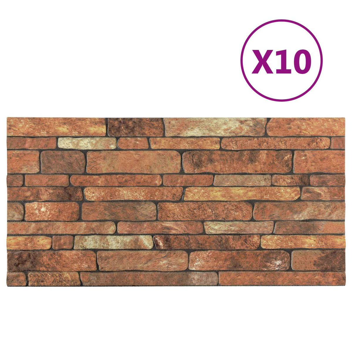 Zidne panele 10 pcs Smeđa i bijela 100 x 50 cm EPS pjena