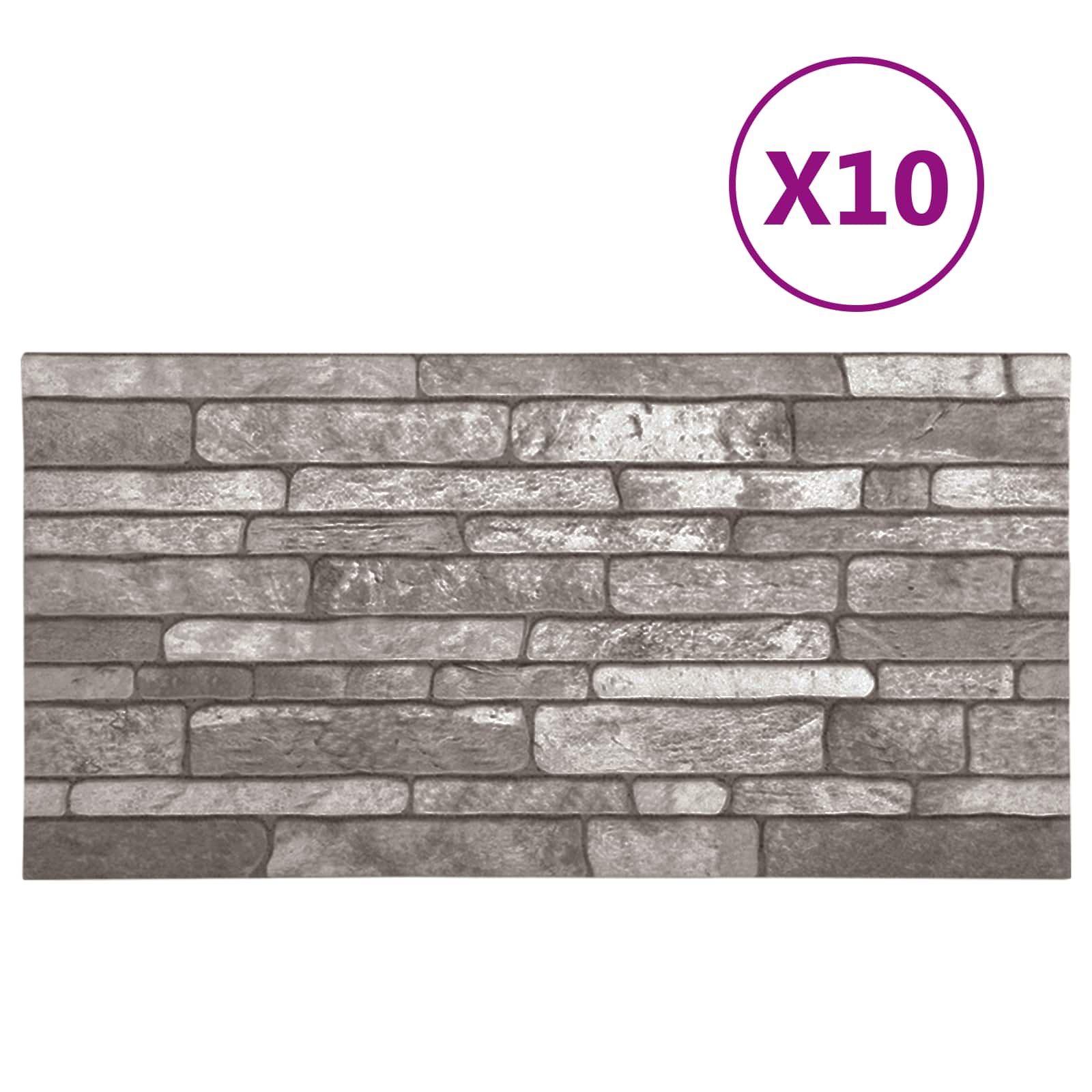 Zidne panele 10 pcs Tamnosiva 100 x 50 cm EPS pjena